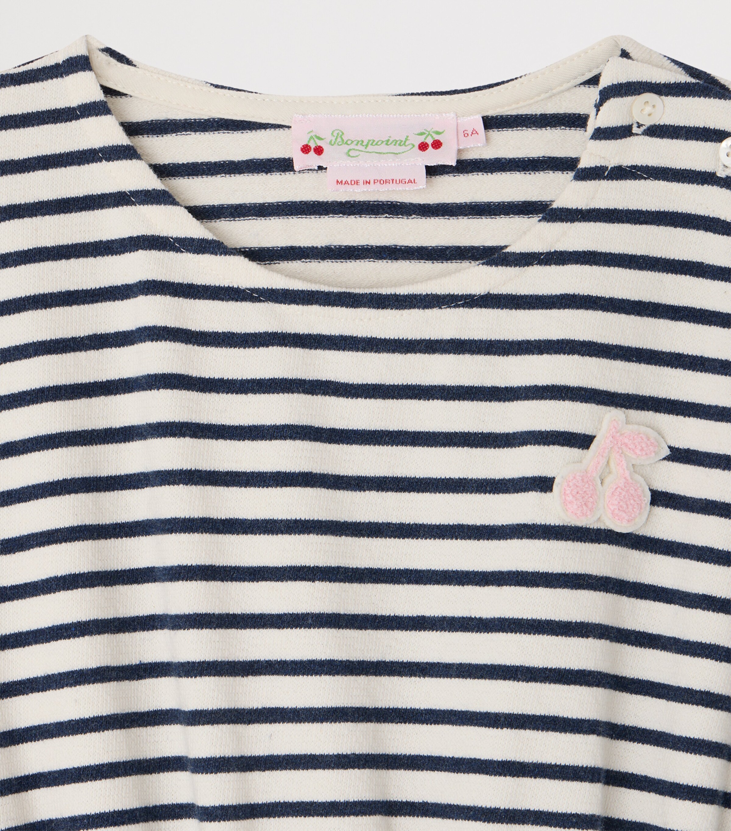 Bonpoint Cotton Stripe Dress (10-14 Years) Indigo Image 3