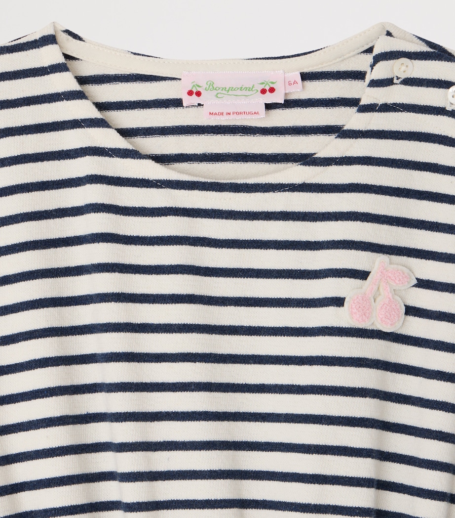 Bonpoint Cotton Stripe Dress (10-14 Years) Indigo Image 3