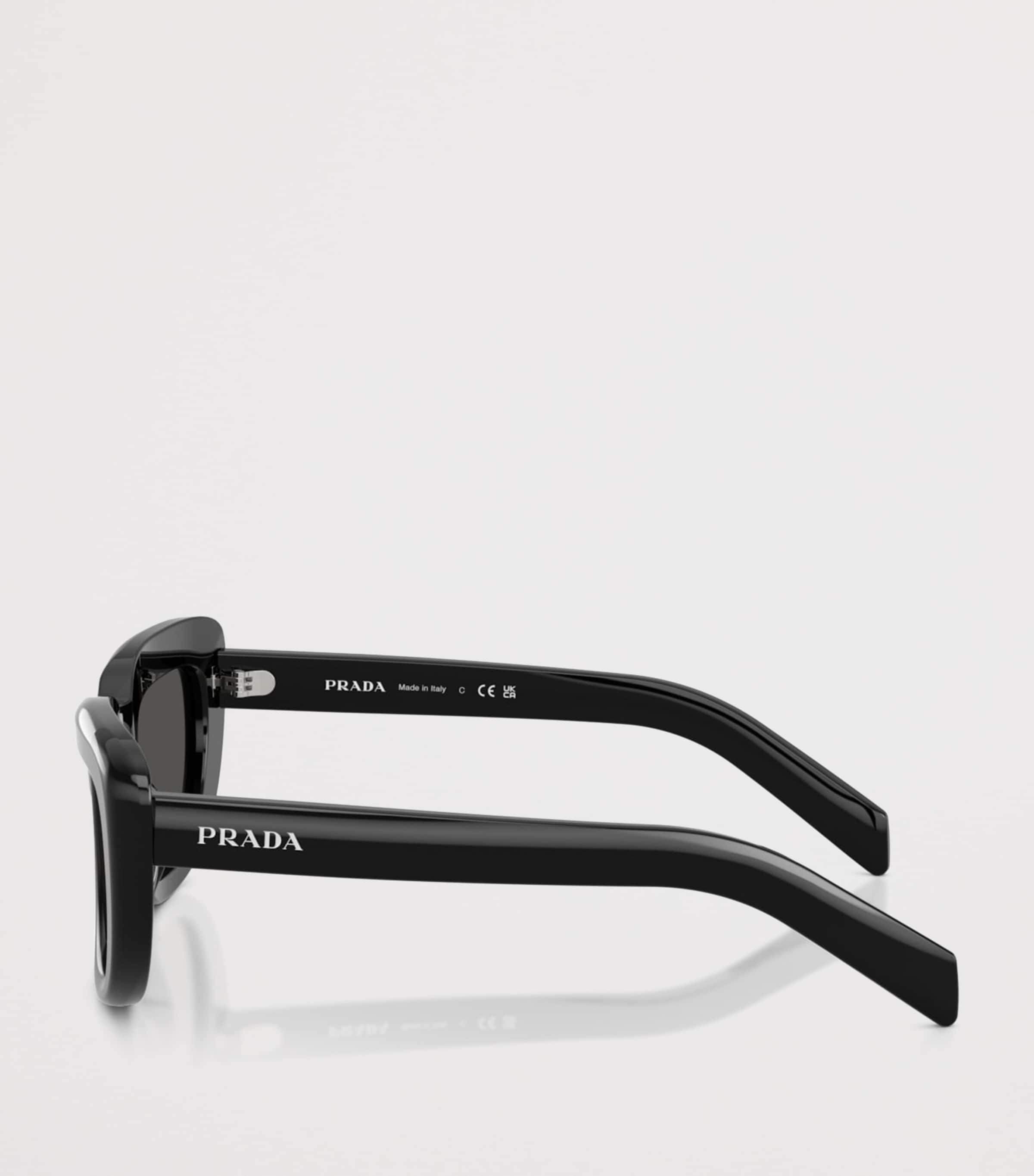 Prada PR D07S  Rectangle Sunglasses Black Image 3