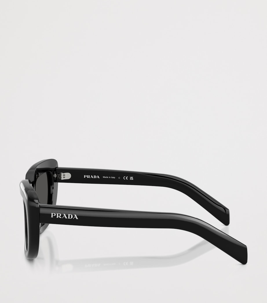 Prada PR D07S Rectangle Sunglasses Black Image 3