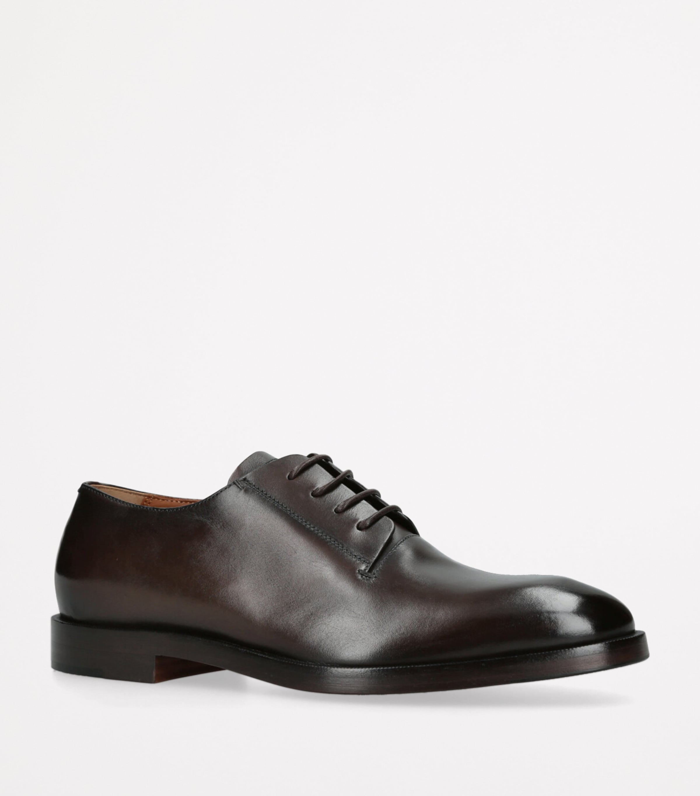 Leather Torino Derby Shoes DARK BROWN Image 3