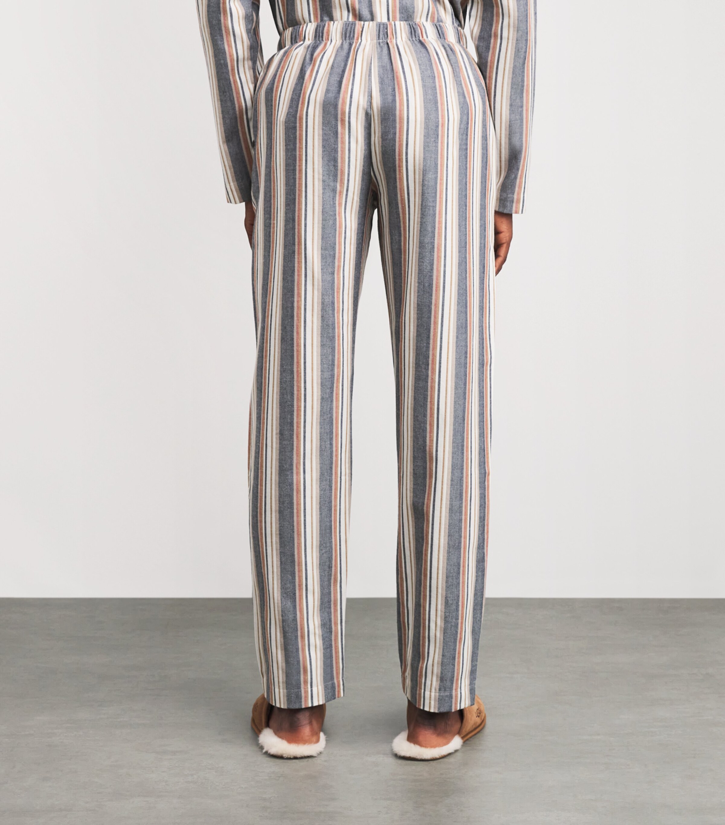Cotton Stripe Cosy Comfort Lounge Trousers 3043 REDWOOD STRIPE Image 4