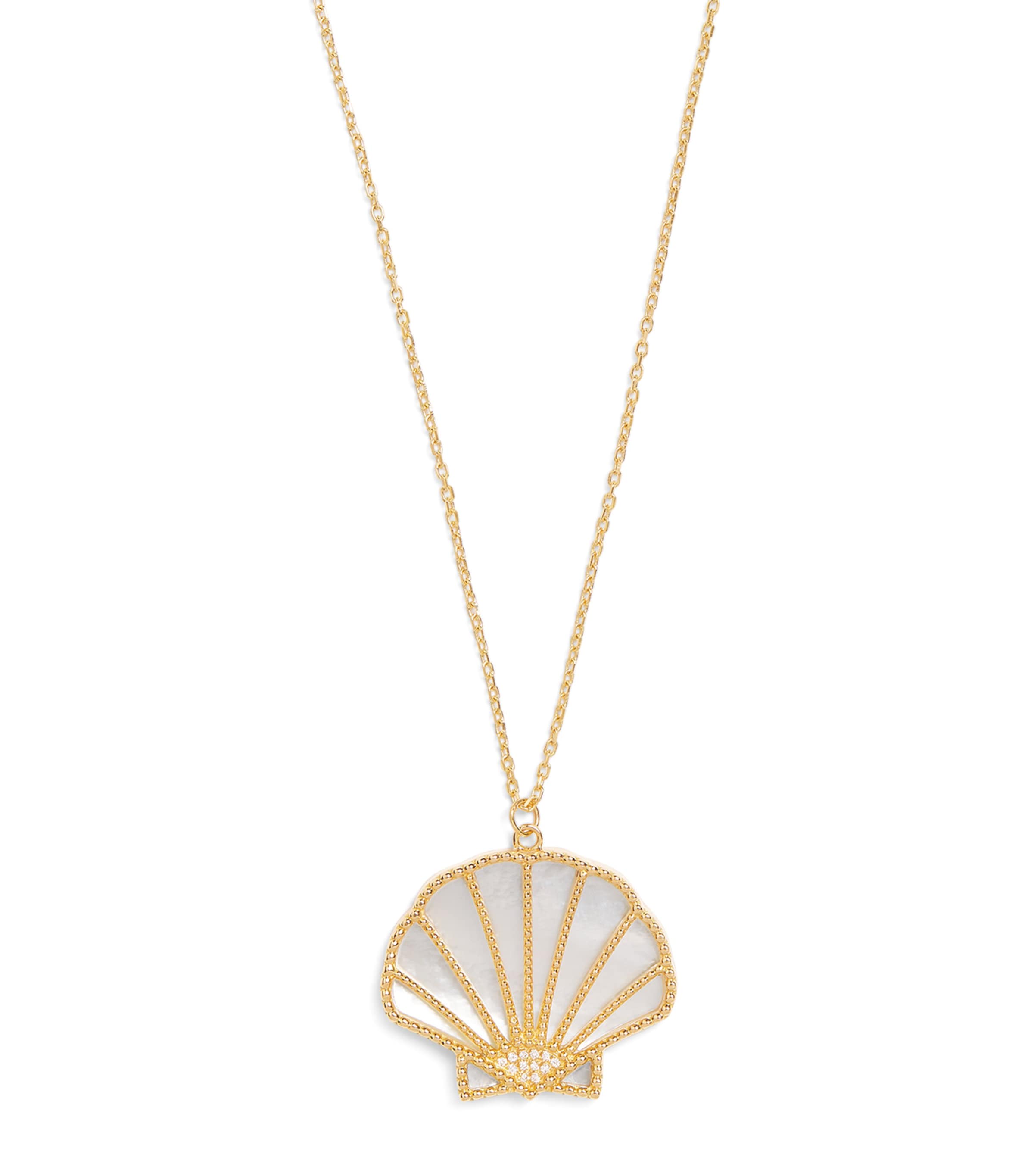 L'atelier Nawbar Yellow Gold, Diamond And Mother-of-pearl Shell N*93 Necklace In Gold