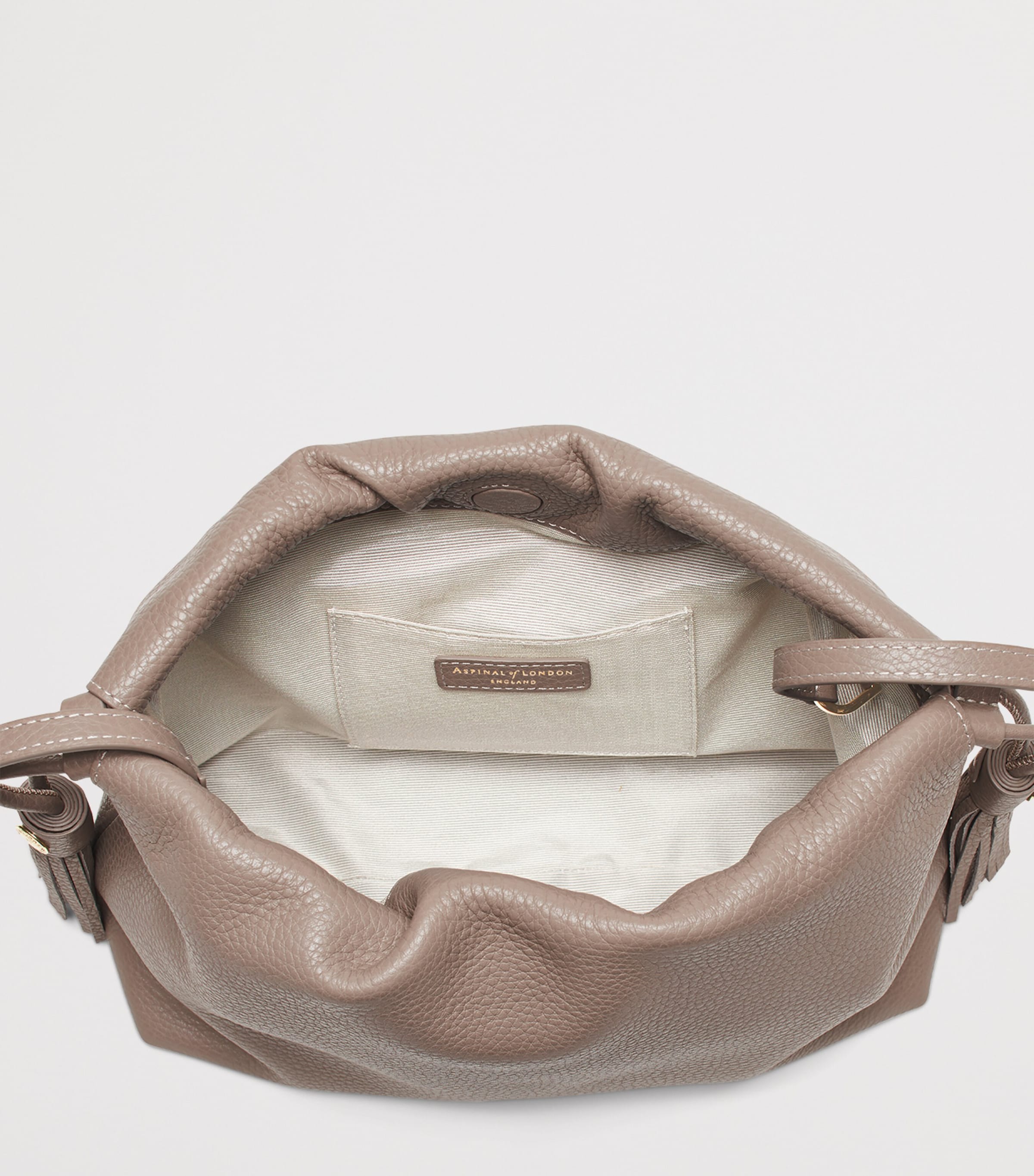 Aspinal Of London Large Leather Soho East West Cross-Body Pouch Moleskin Image 4