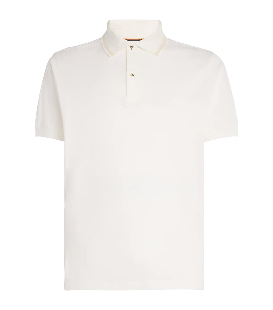Cotton Pique Polo Shirt 01_WHITE Image 1