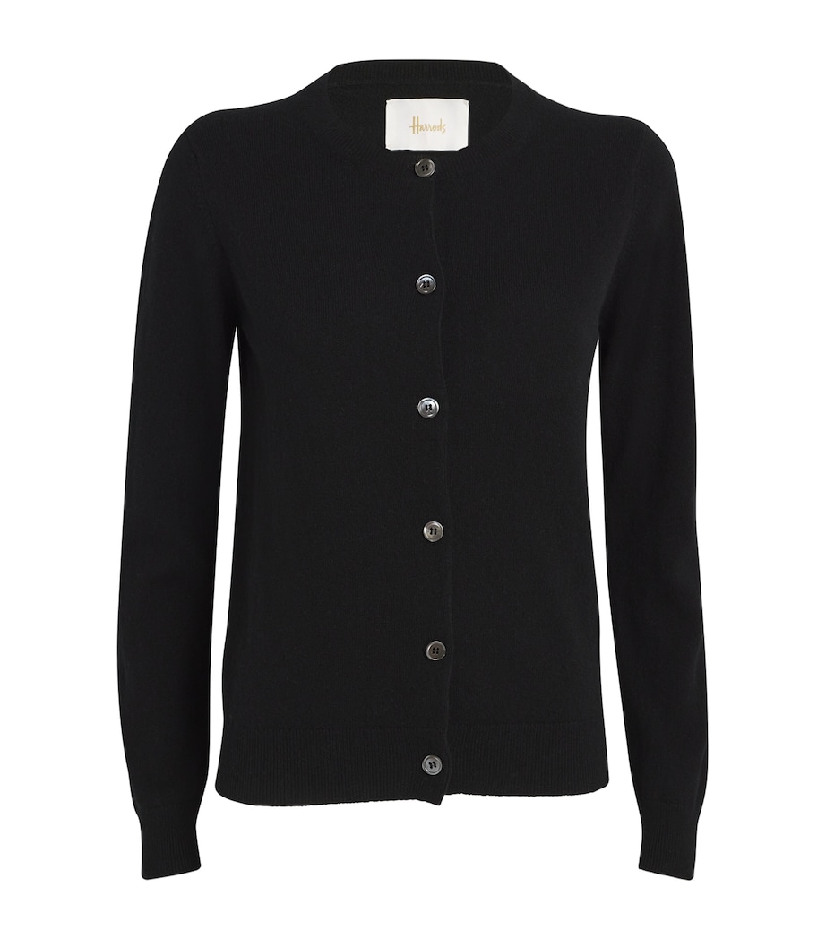 Cashmere Crew-Neck Cardigan BLACK Image 1
