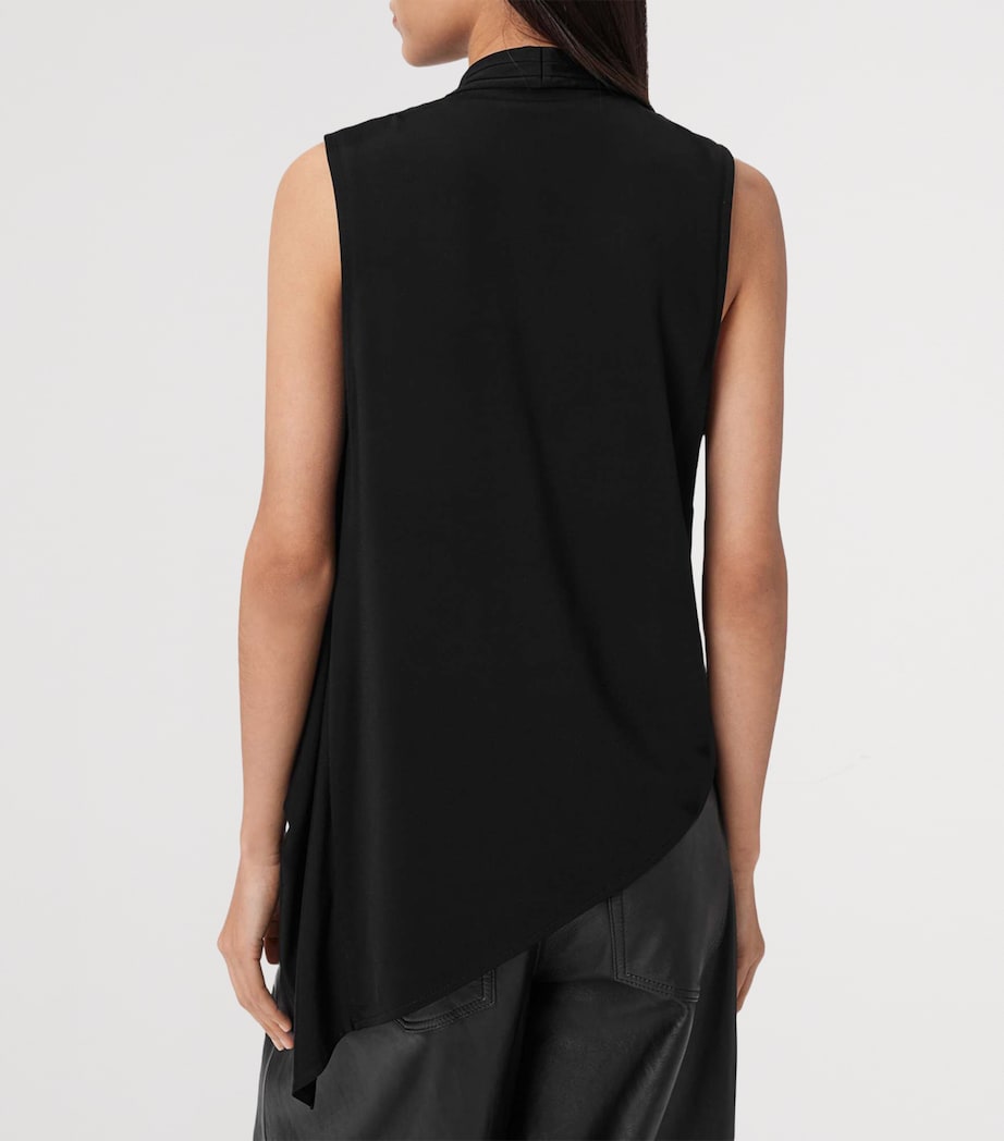 AllSaints Womens Draped Adaline Top Black Image 4