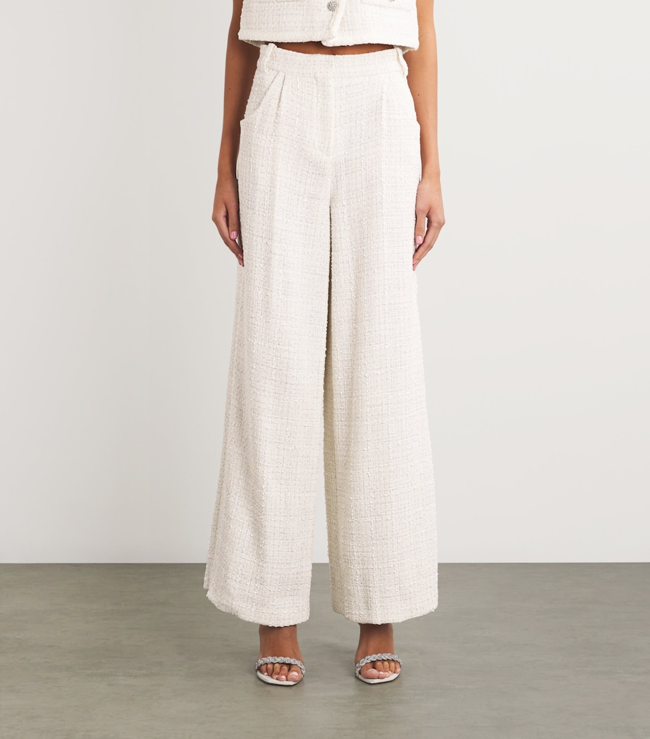 Tweed Wide-Leg Trousers ECRU Image 3