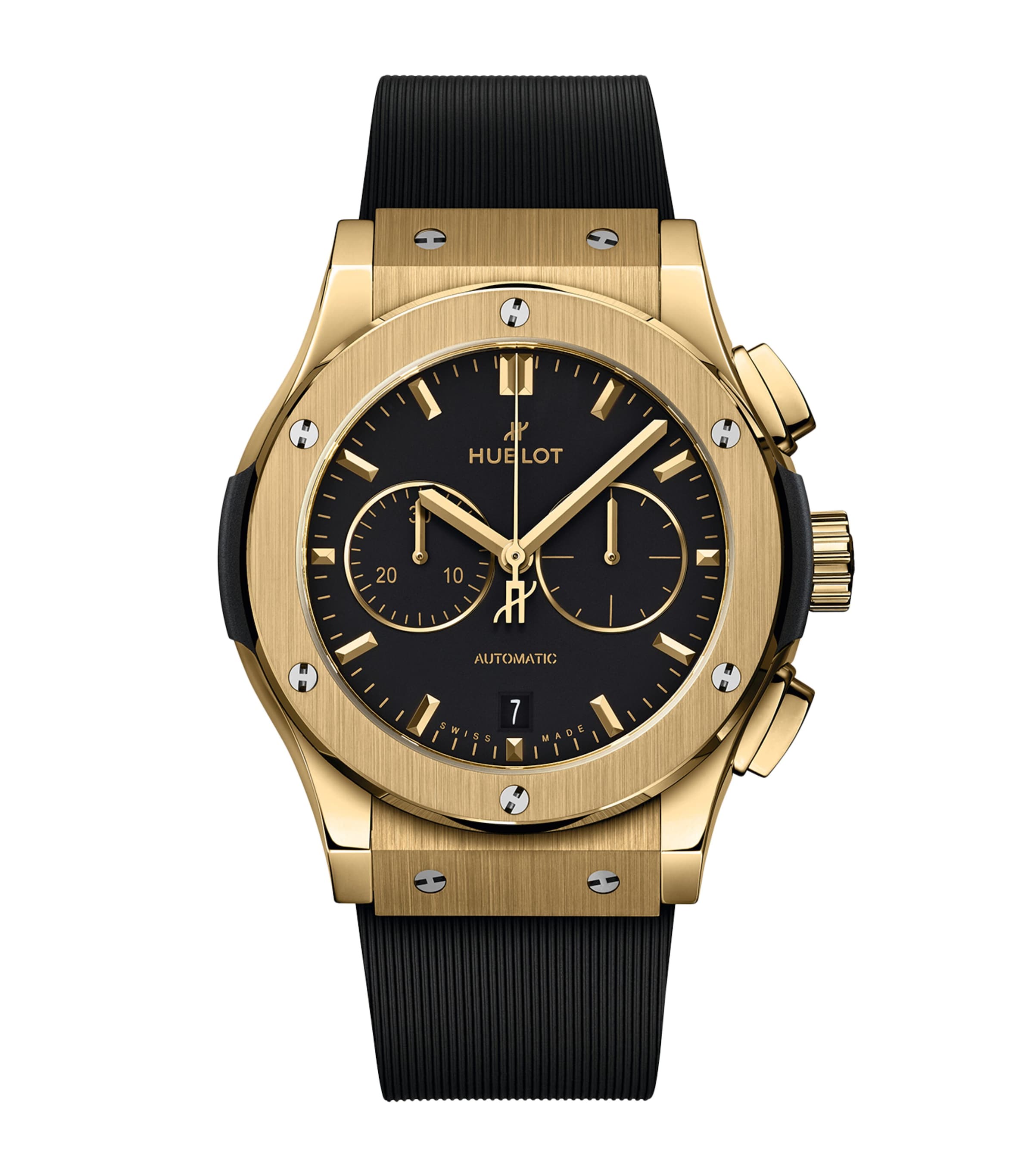 Shop Hublot Yellow Gold Classic Fusion Watch In Black