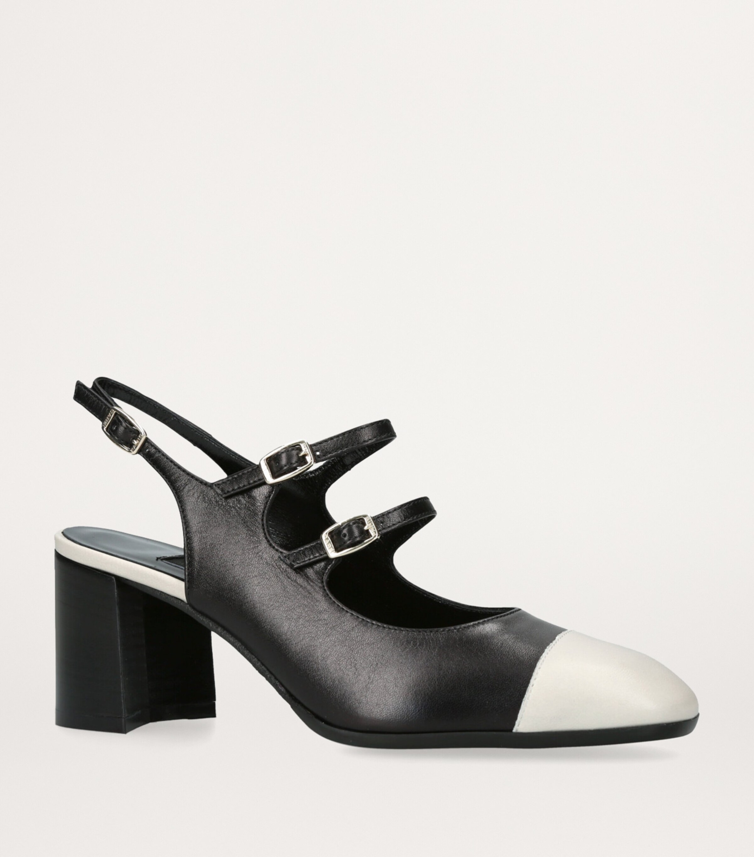 Leather Papaya Slingback Pumps 60 BLACK/COMB Image 3