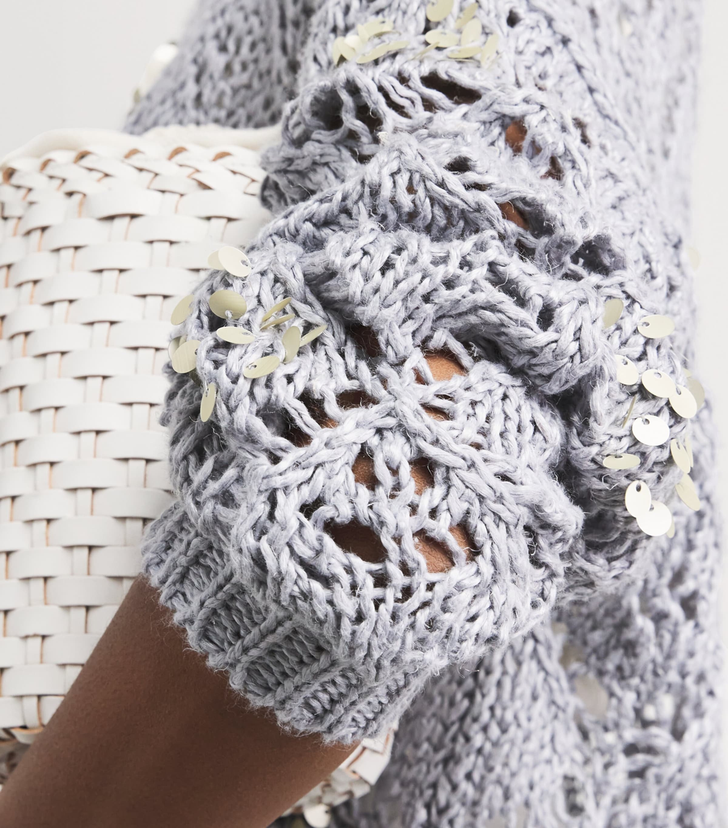 Eleventy Womens Linen Sequin-Embellished Sweater Nuvola Image 3