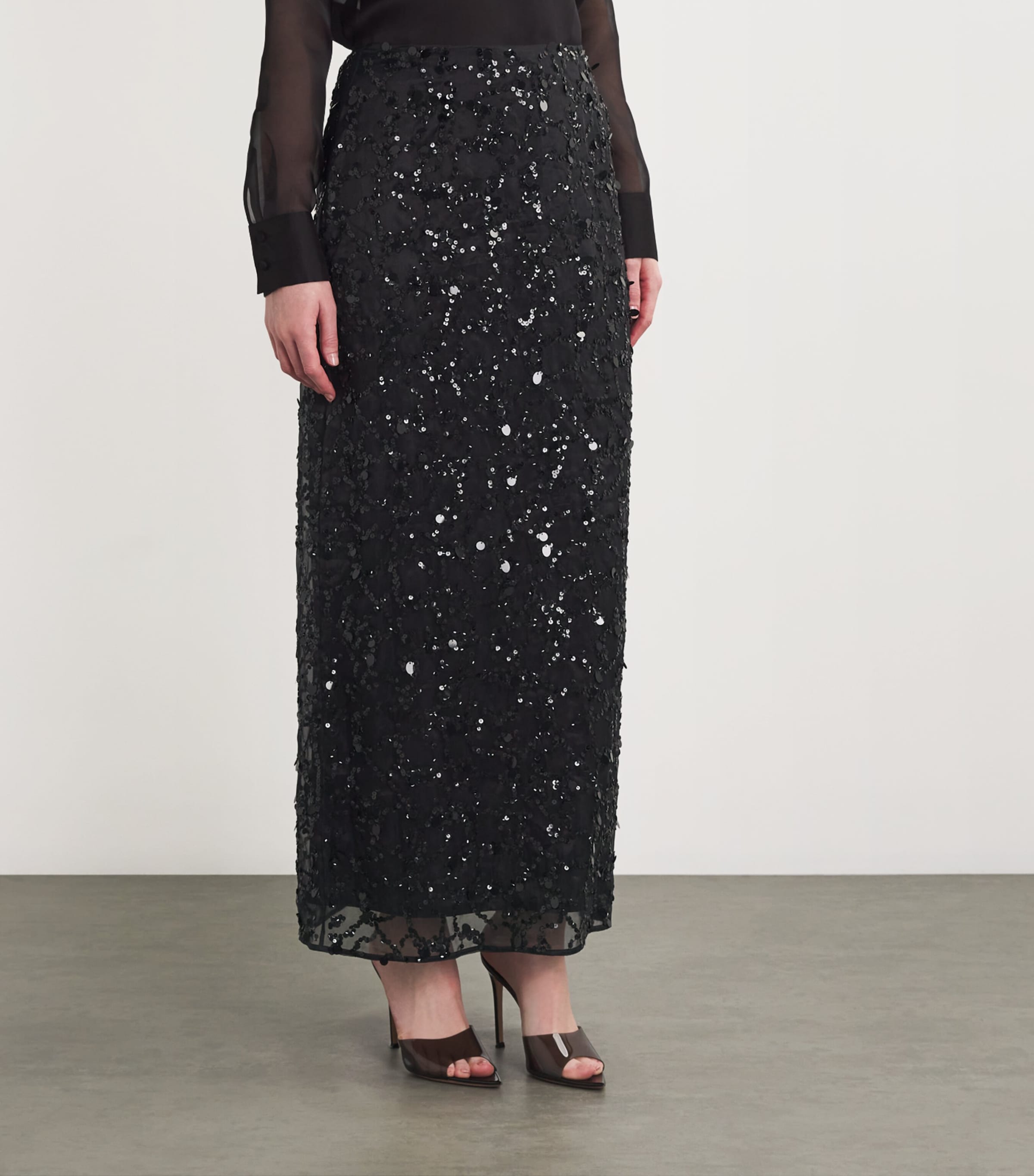 Scuba Circle Midi Skirt 825 NERO Image 3