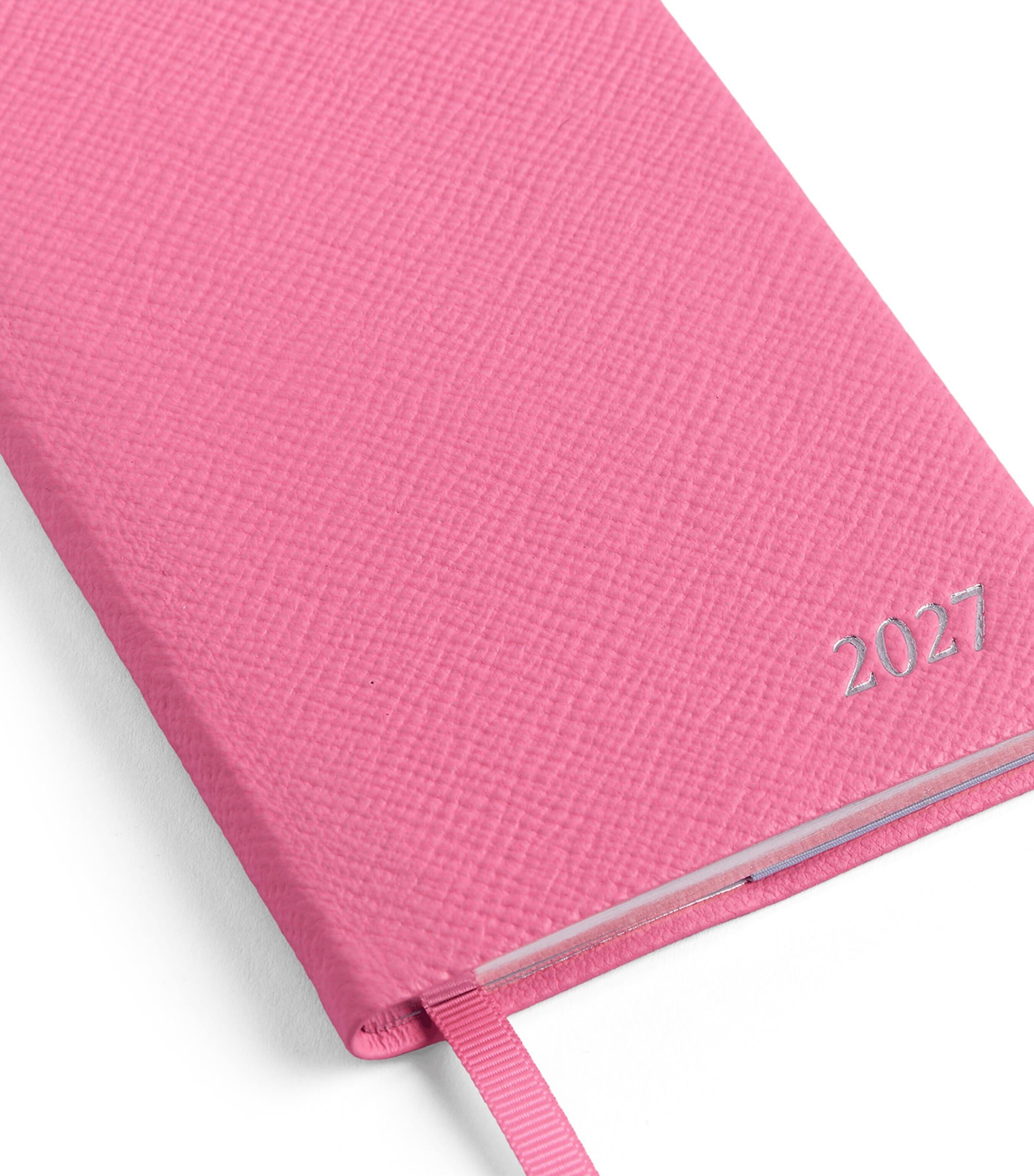 Smythson Leather Panama Weekly Diary 2027 Flamingo Image 5