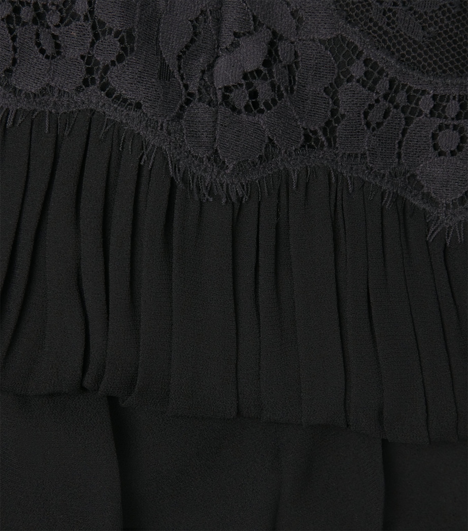 Lace-Trim Hypnotic Blouse BLACK Image 5