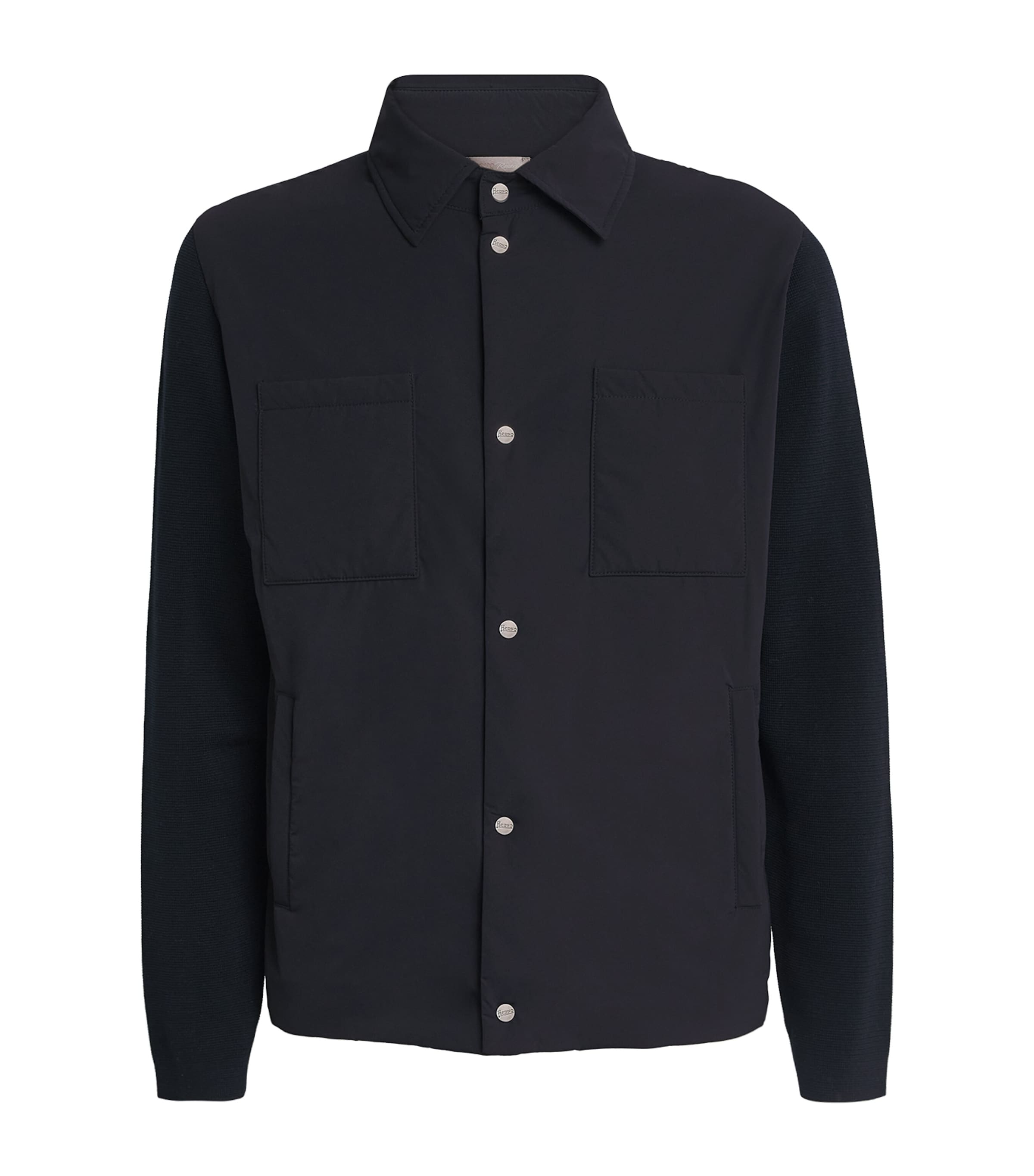 Herno Interlock Weave Shirt In Blue