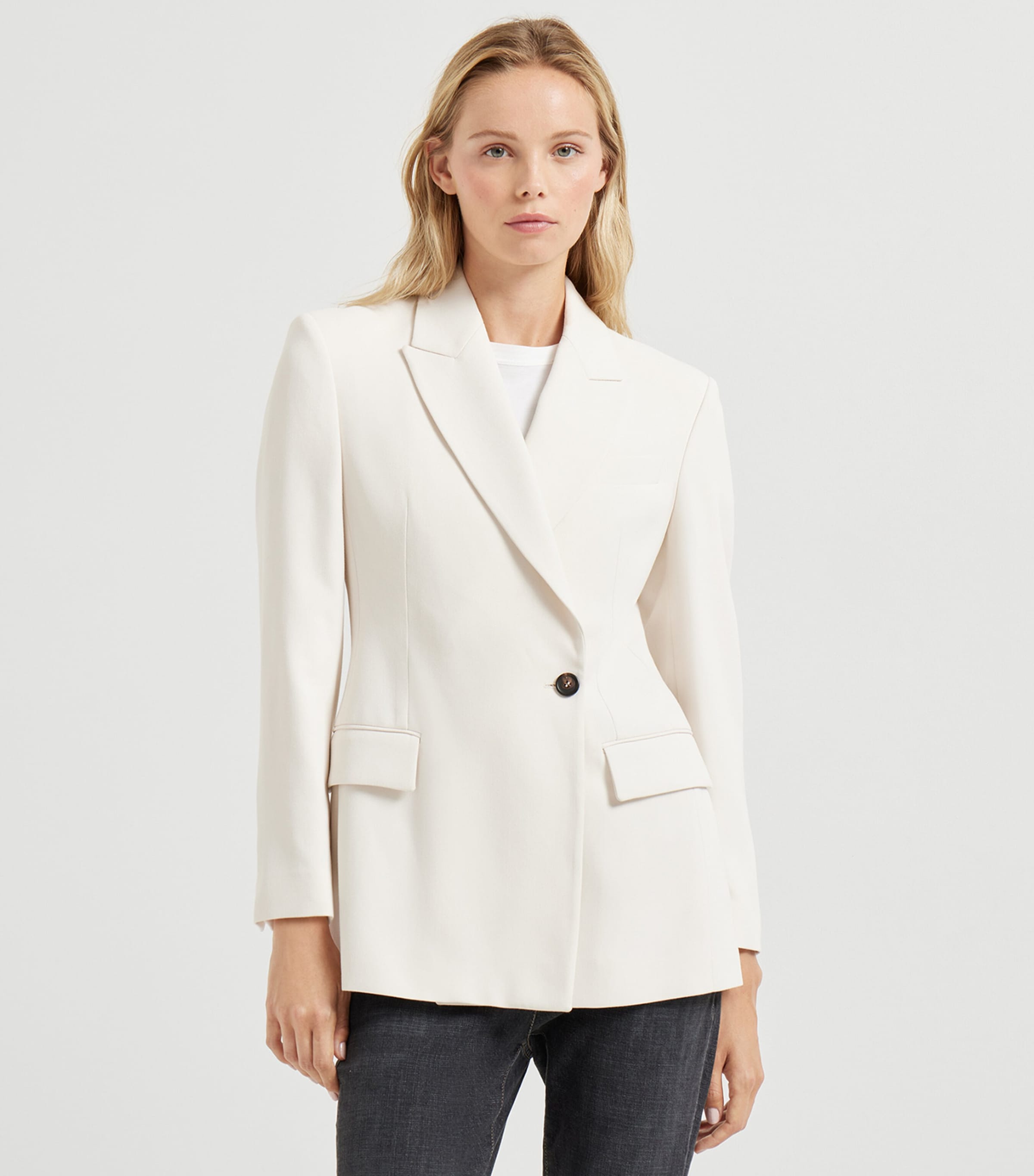Brunello Cucinelli Womens Comfort Viscose Couture Twill Blazer Image 2