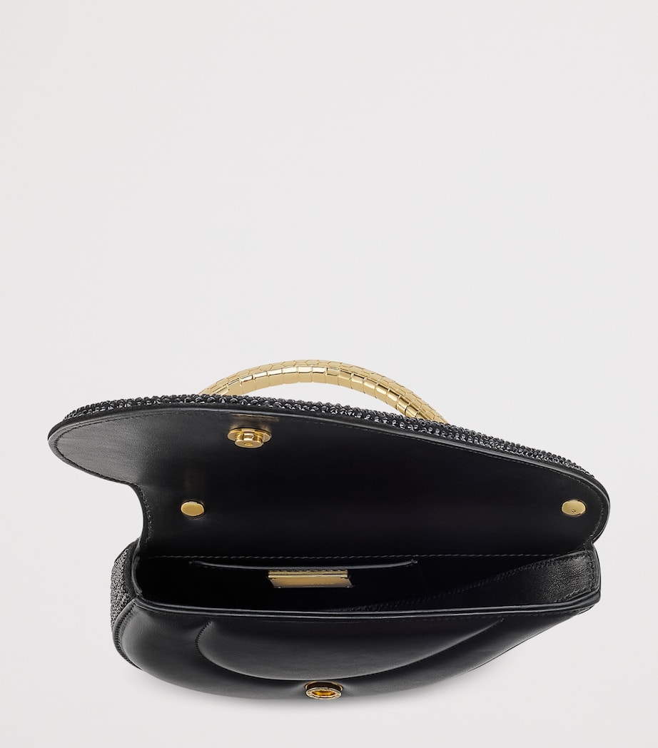 Crystal Serpenti Cuore 1968 Top-Handle Bag BLACK Image 3