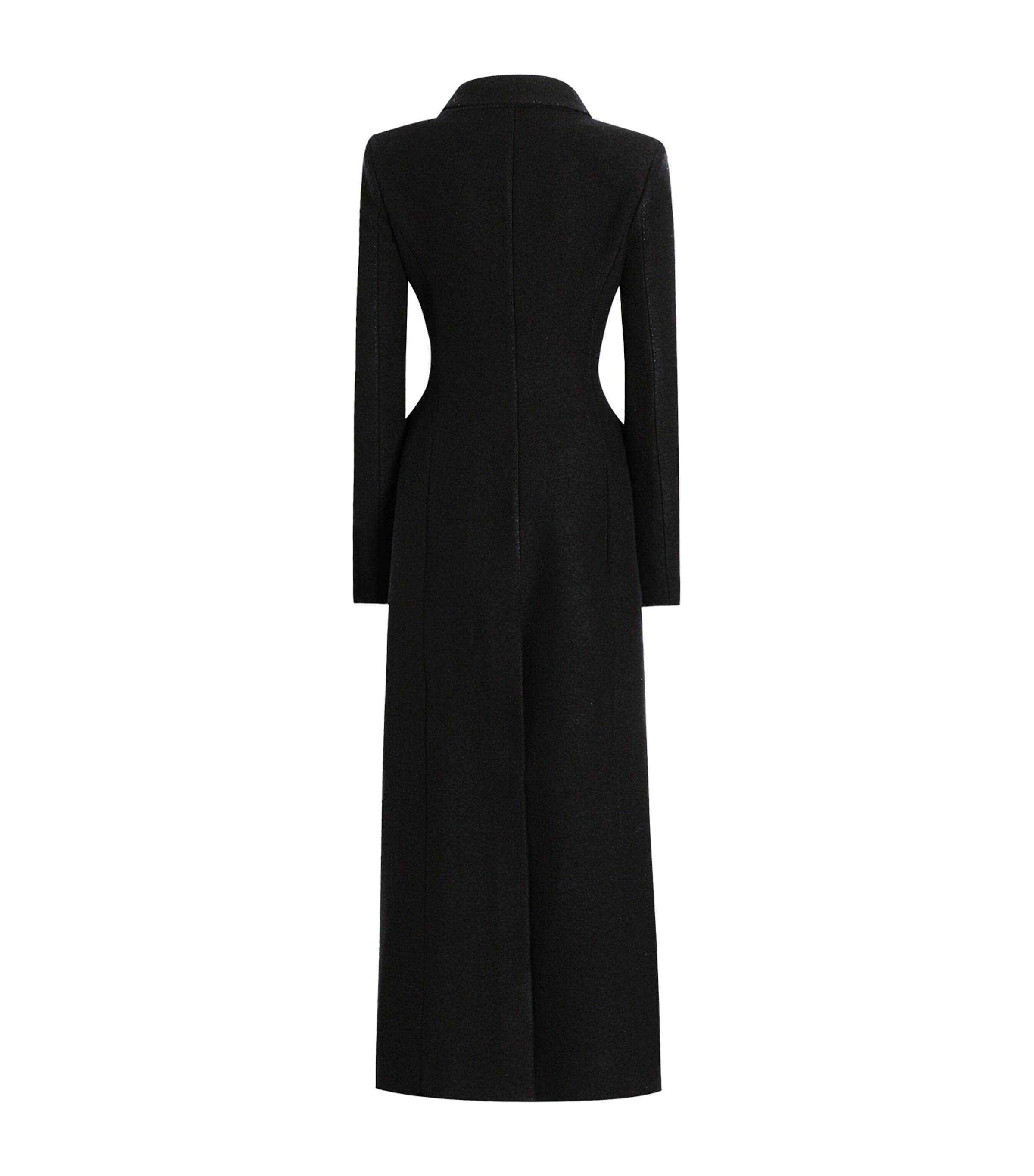 Virgin Wool Coat N0000-BLACK Image 6