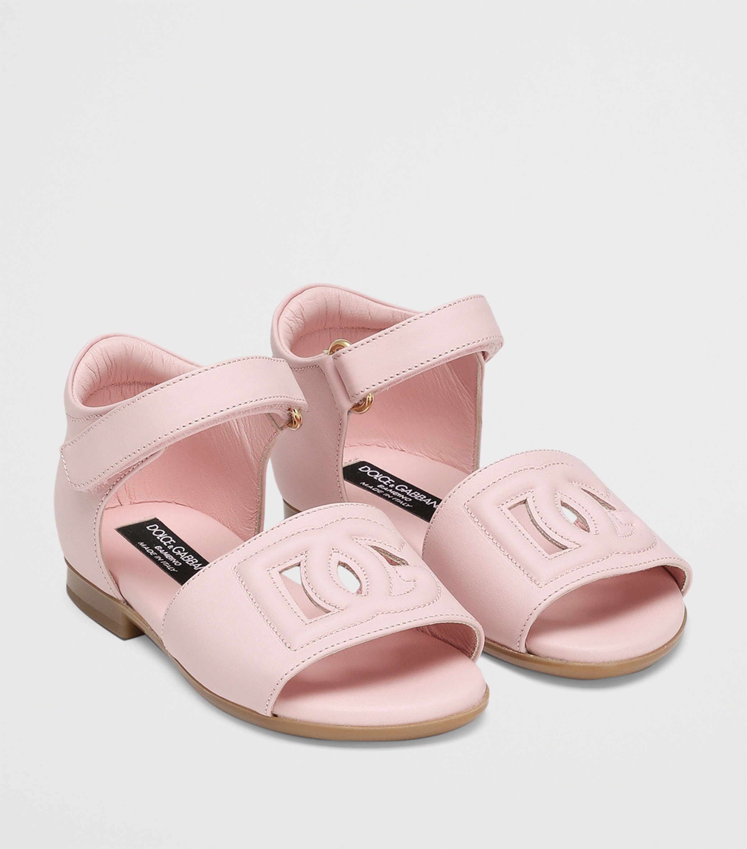 Leather Logo Sandals 80400-PINK Image 2