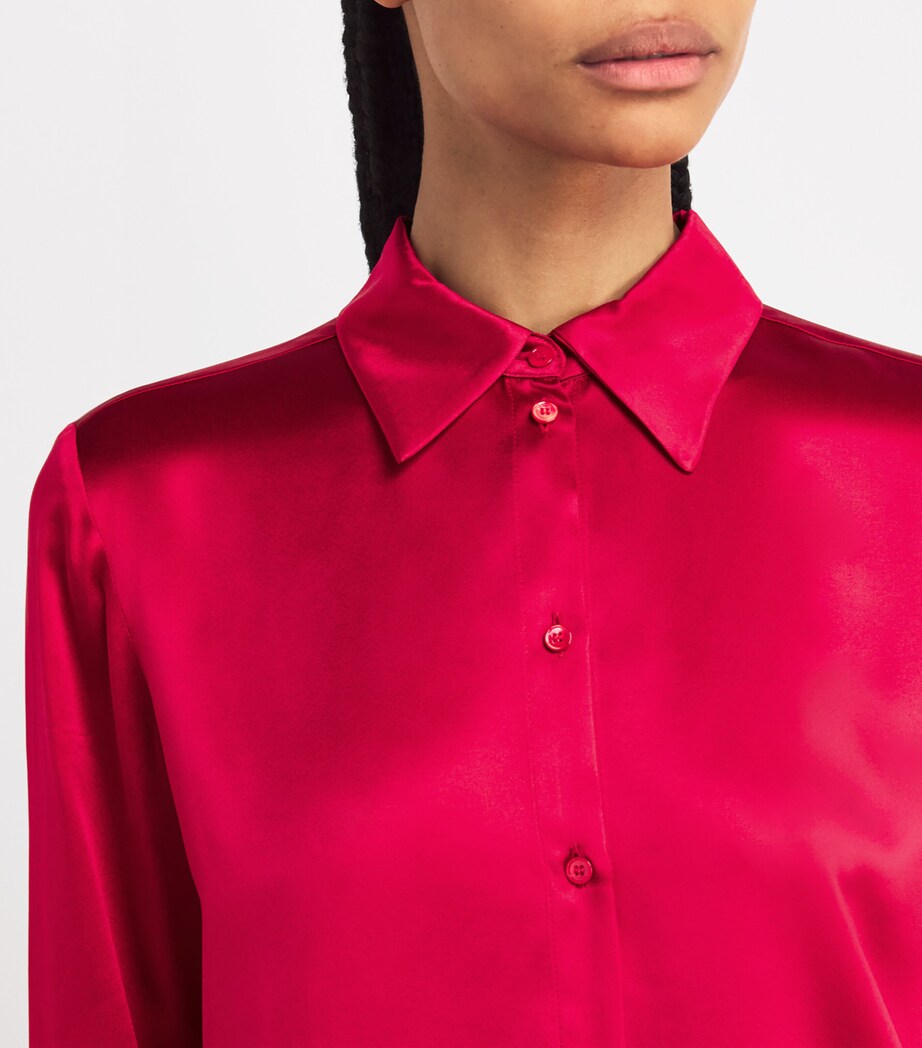 MAX&Co. Womens Silk Shirt Red Image 6