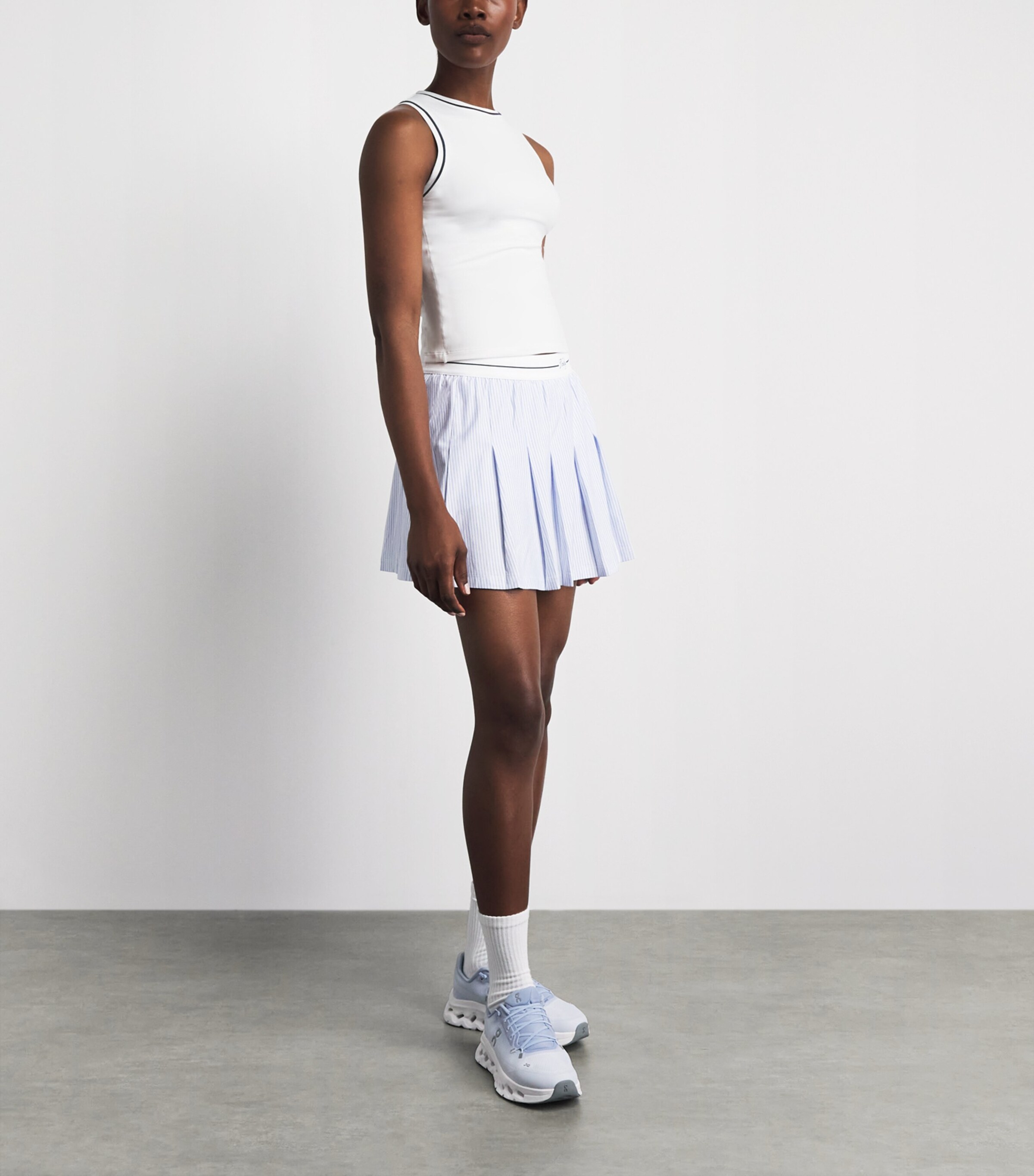 Varley Womens Toyah Skort Xenon Blue Pinstripe Image 2