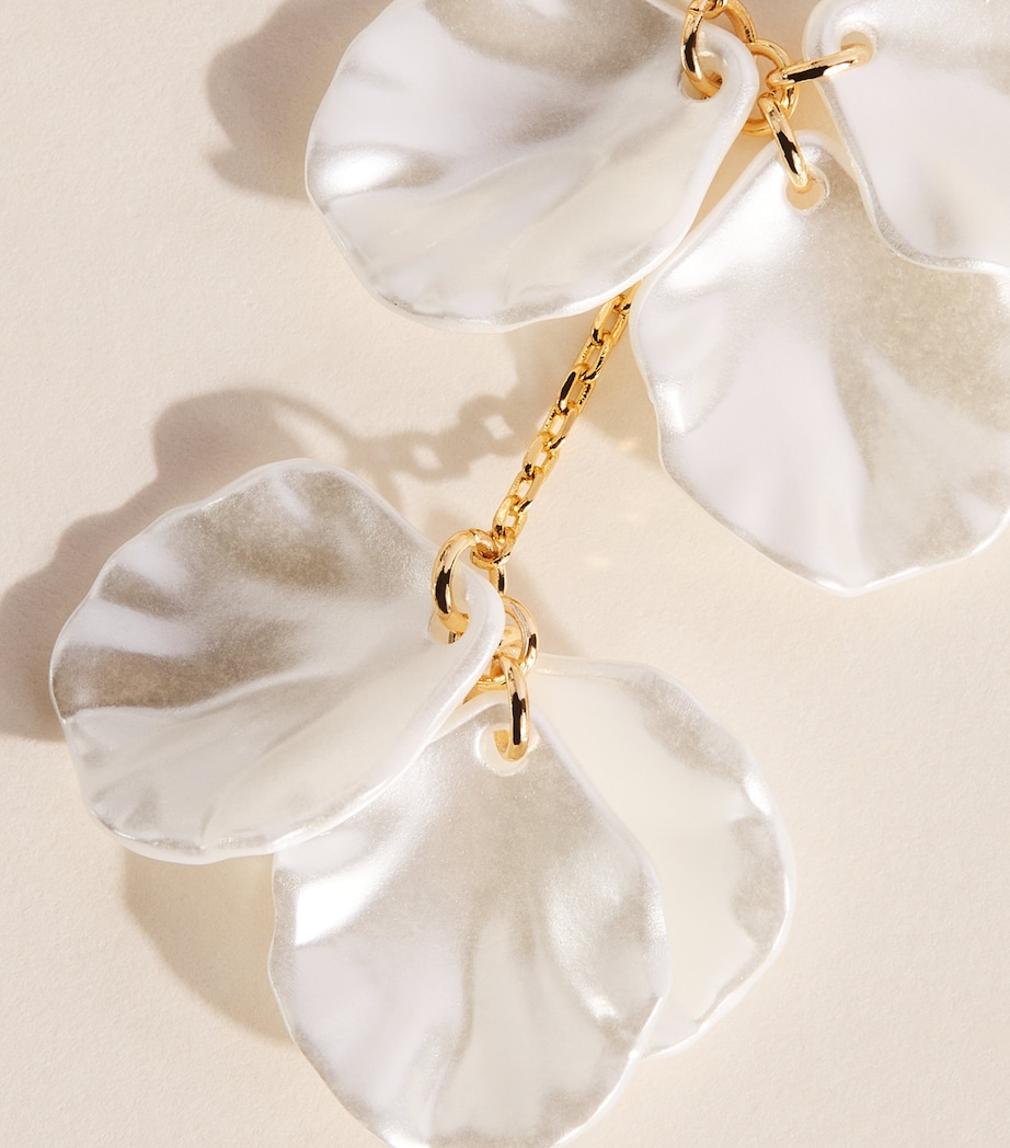 Self-Portrait Faux Pearl Petal Drop Earrings Pearl Image 4