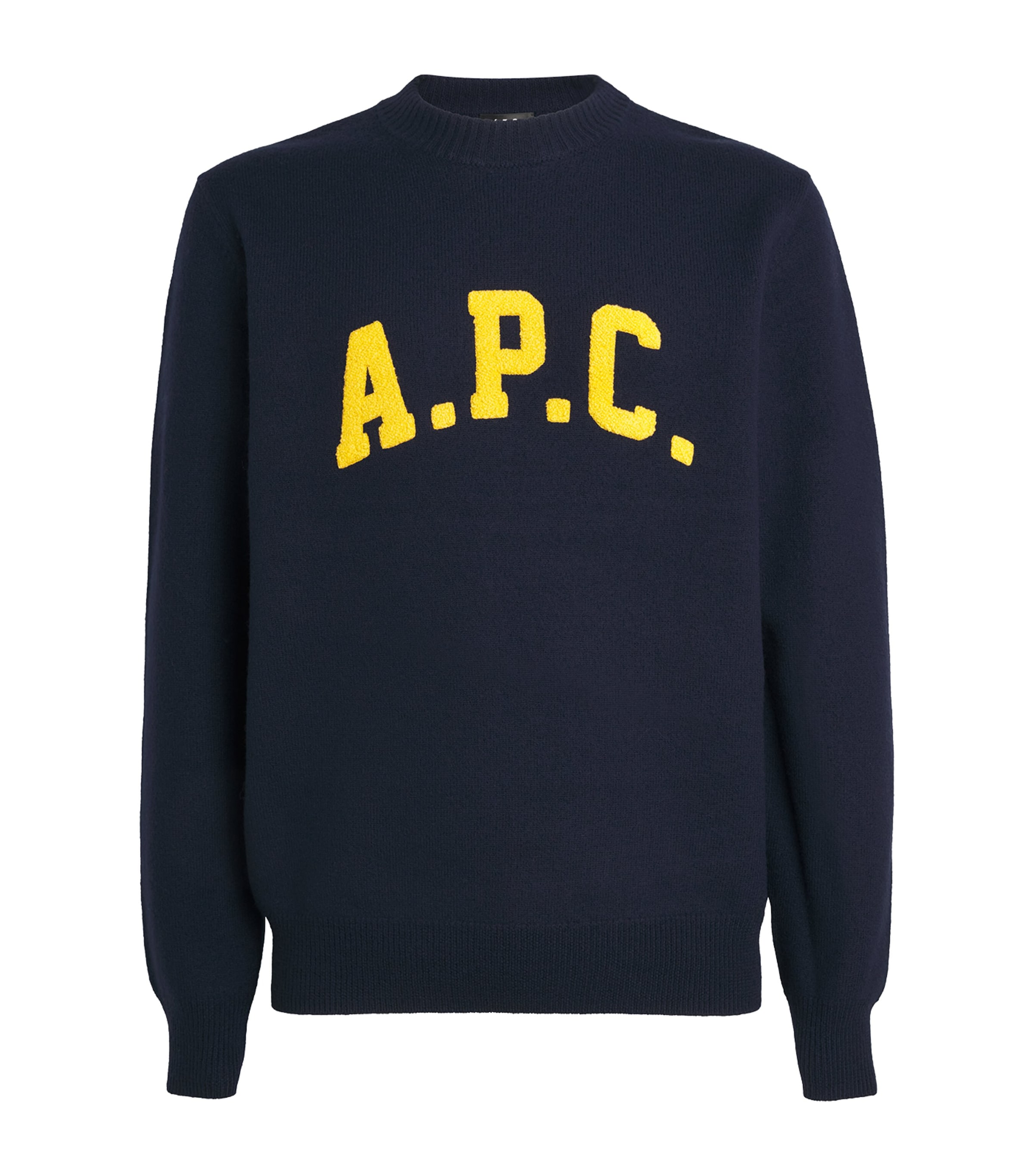 Shop Apc A. P.c. Virgin Wool Logo Sweater In White