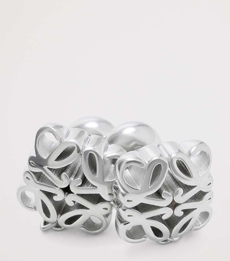 LOEWE Sterling Silver Bombé Anagram Chain Stud Earrings Silver Image 2