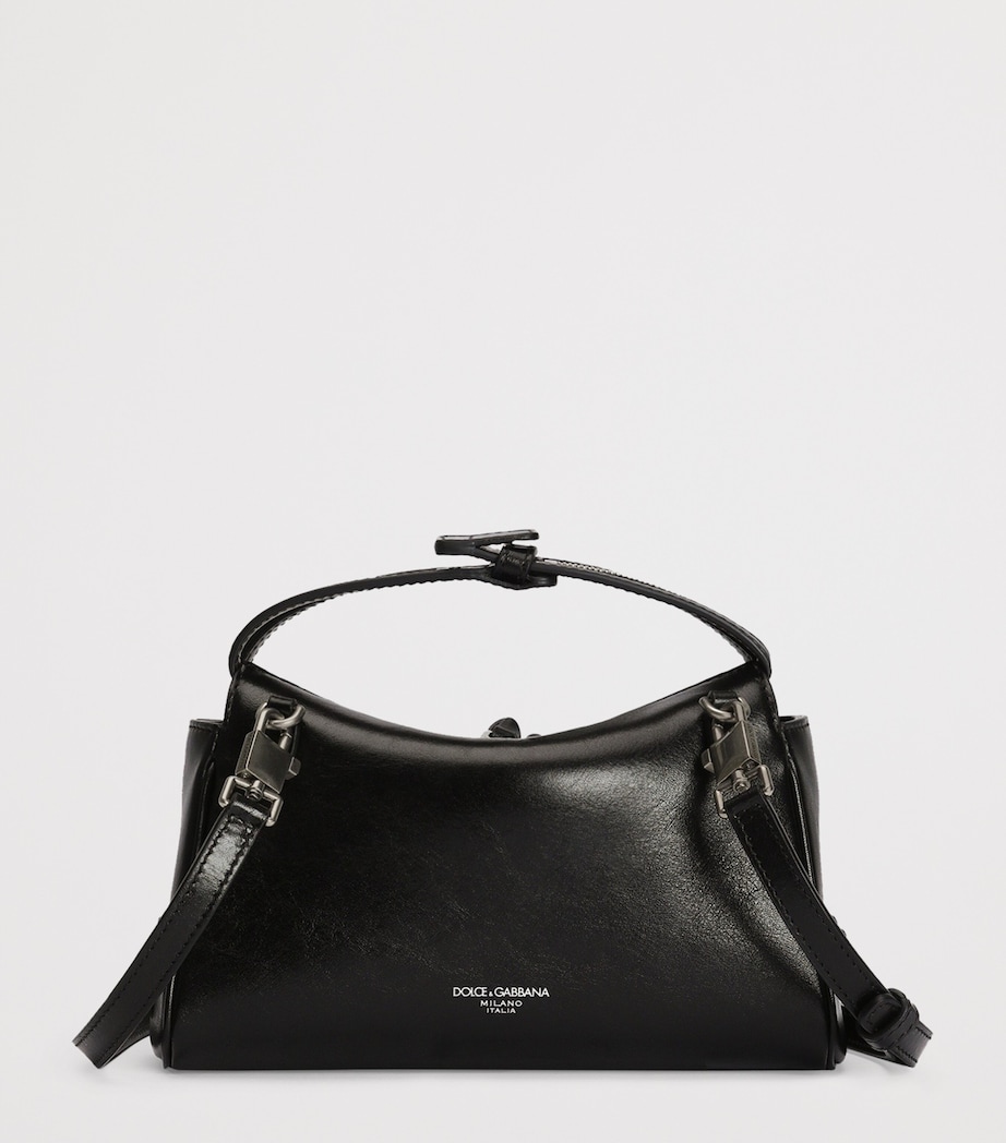 Dolce&Gabbana Calfskin Vittoria Shoulder Bag Black Image 4