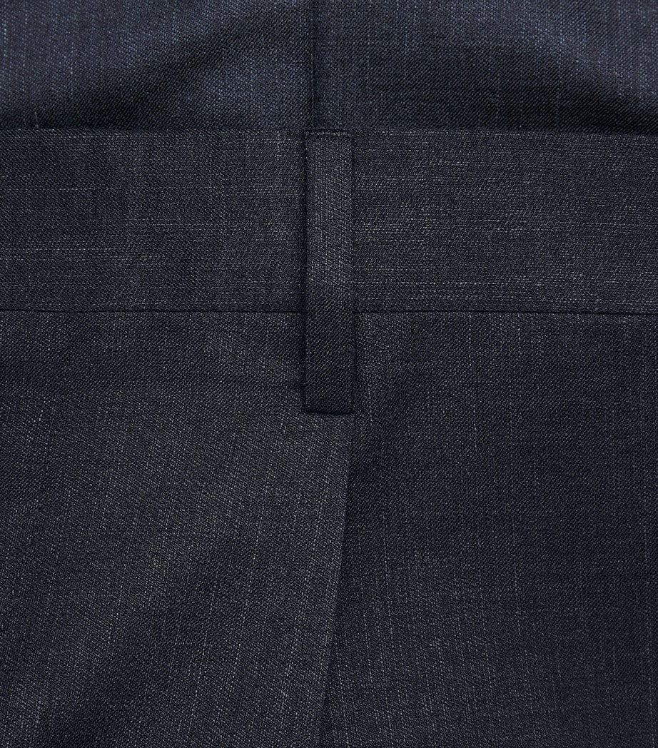 Lardini Mens Virgin Wool-Blend Suit Trousers Navy Image 6