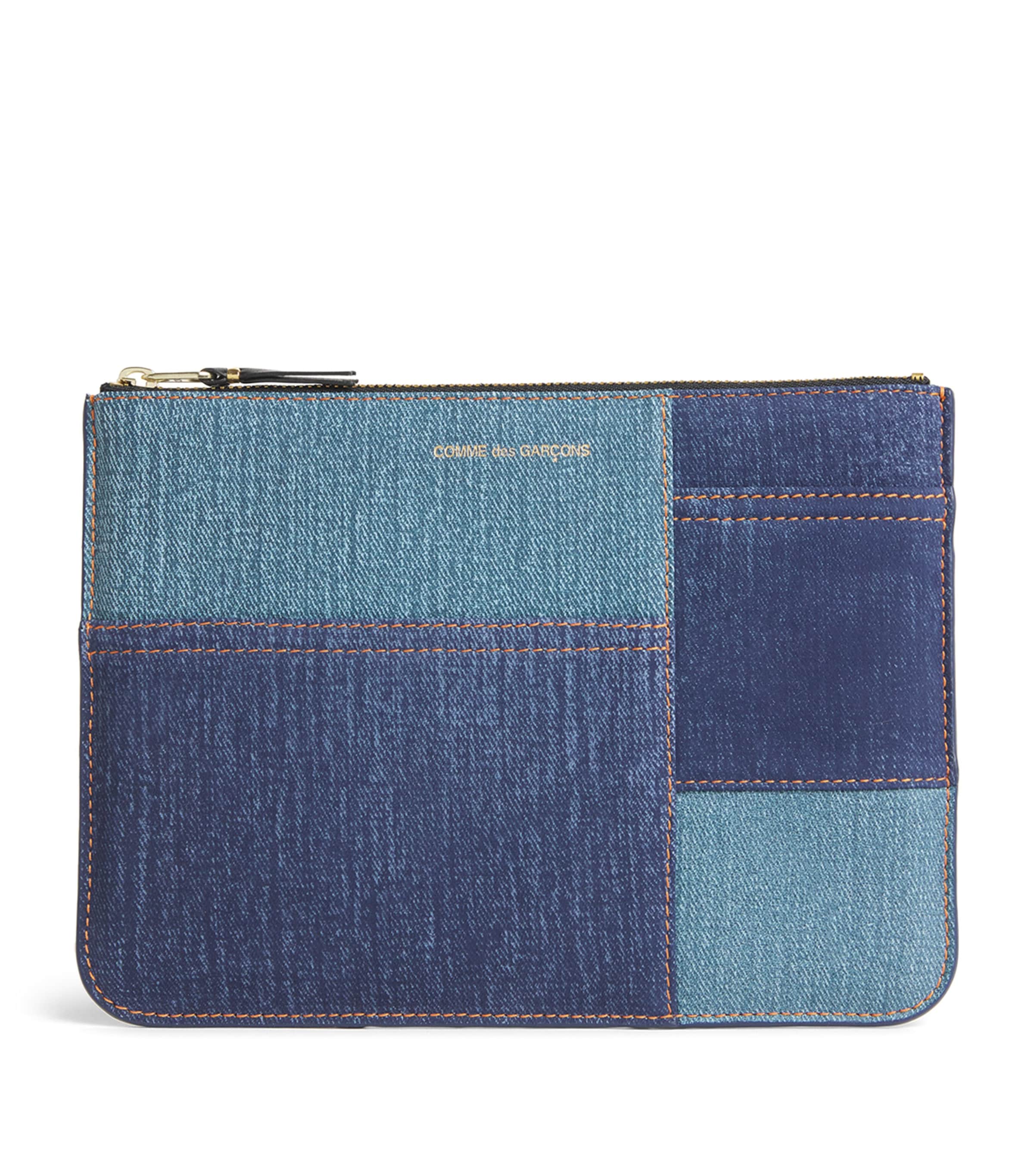Comme Des Garçons Play Lambskin Denim-Patch Wallet Blue Image 1