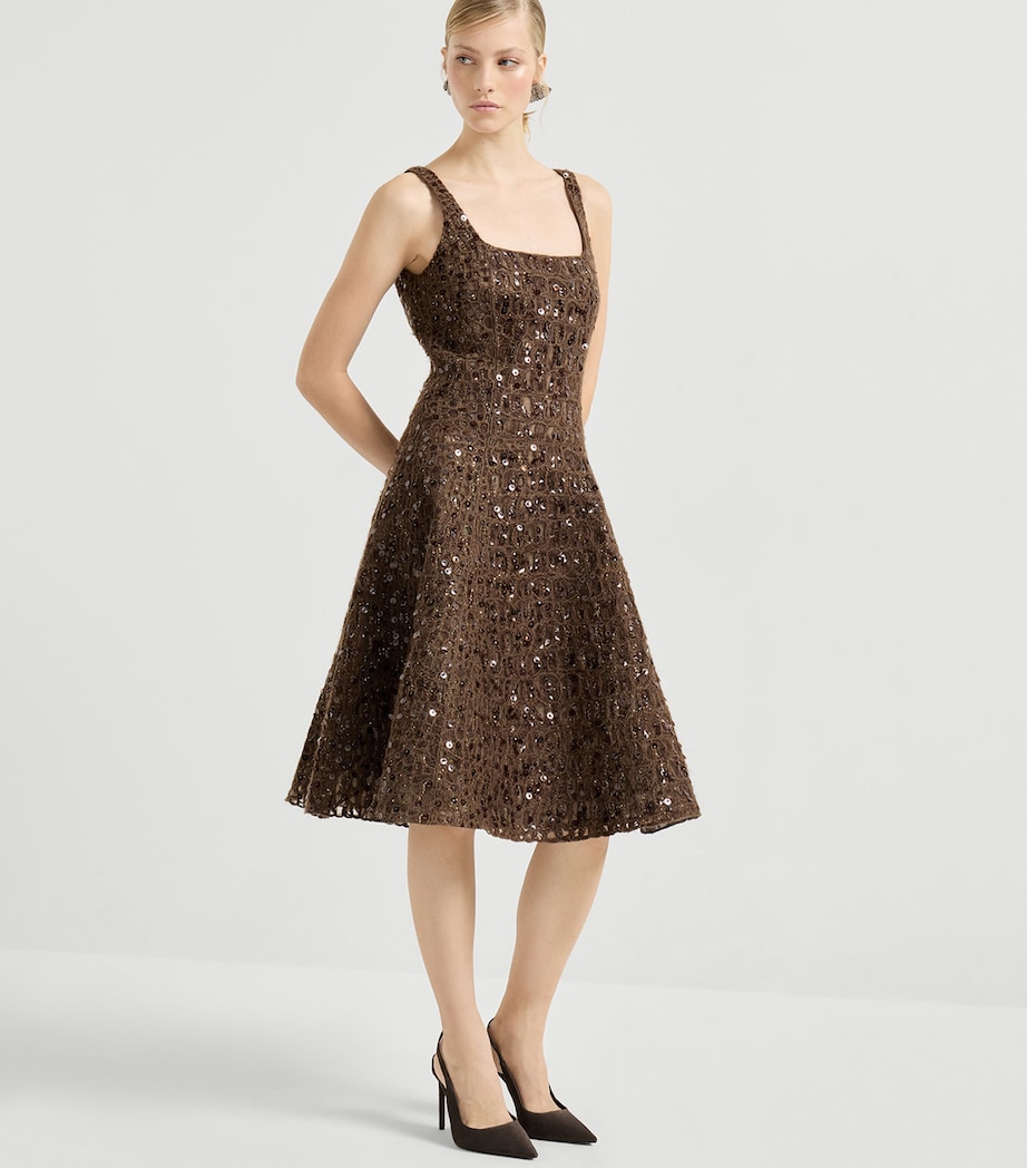Mohair-Silk-Linen-Blend Midi Dress C532 Image 3
