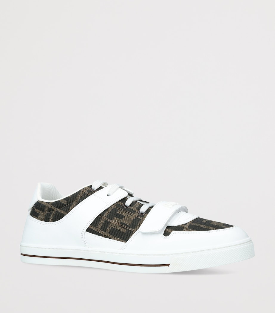 Fendi Kids Leather Logo Sneakers White/comb Image 2