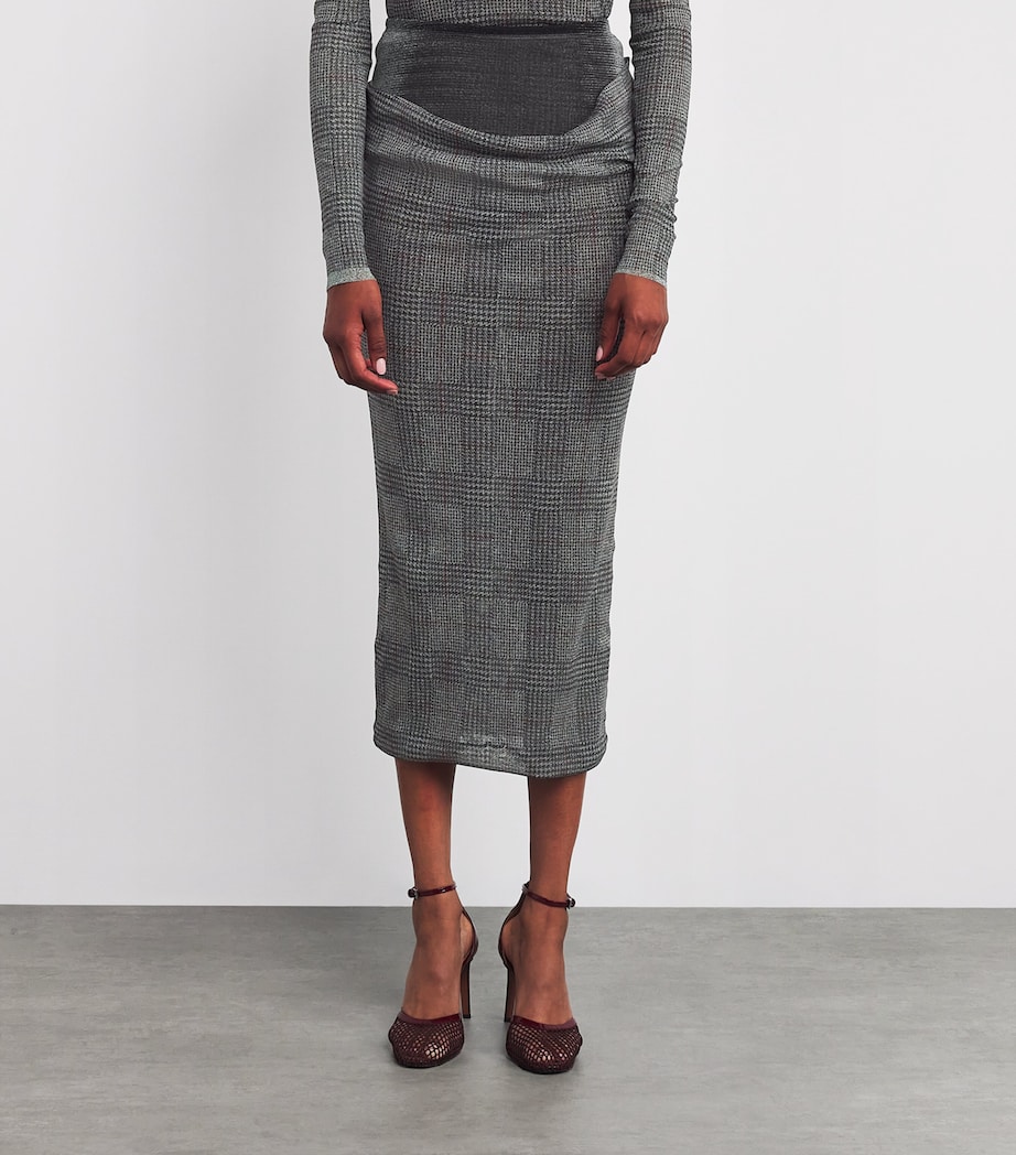 Tulle Check Midi Skirt 087930GREY/VANLA/RED Image 3