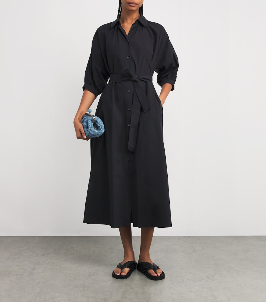 Weekend Max Mara Womens Cotton Midi Shirt Dress Black Image 2
