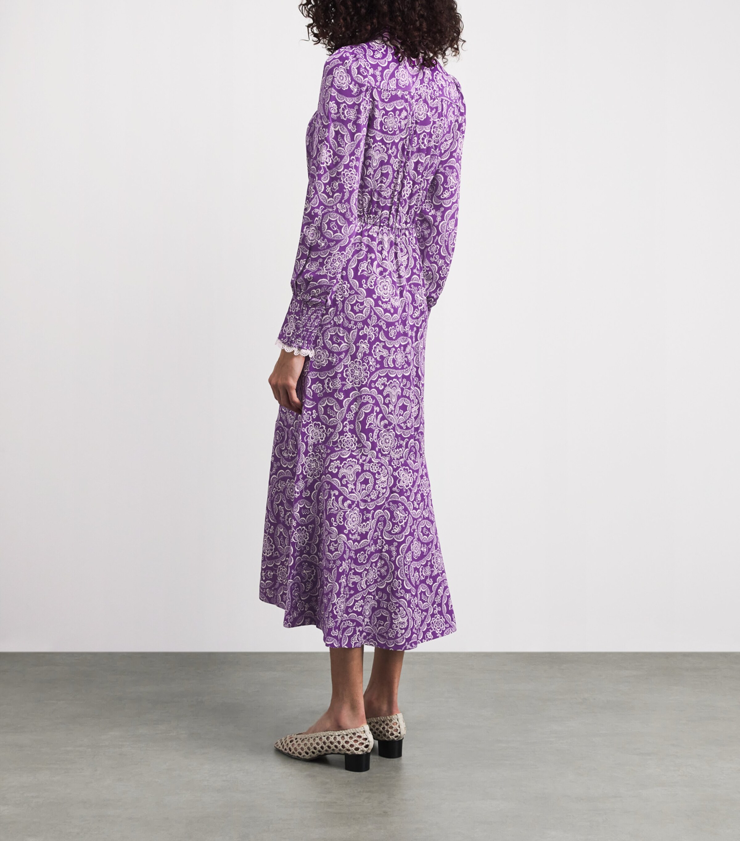 ME+EM Womens Crepe Printed Maxi Dress Purple/green Image 4