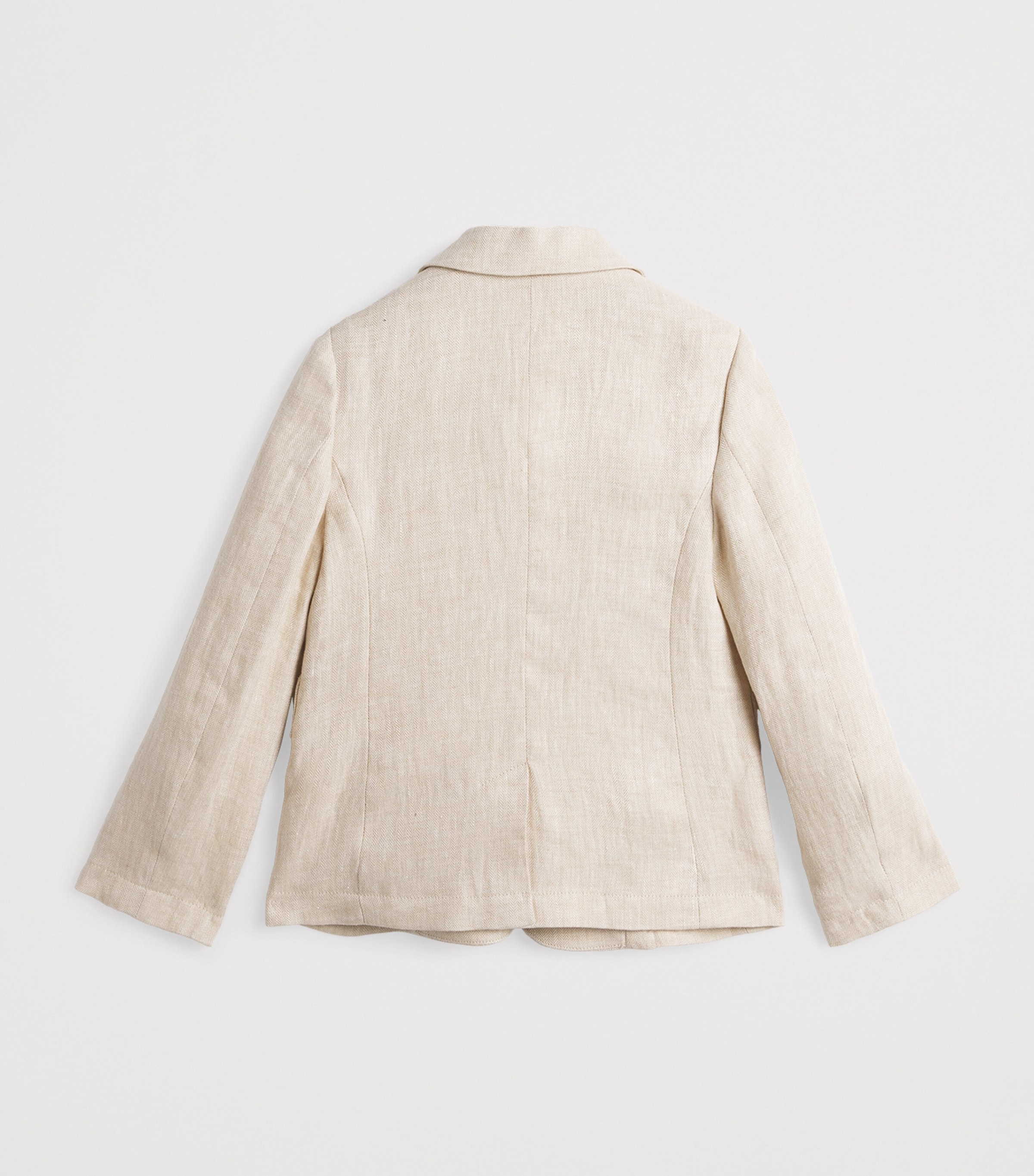 Emporio Armani Kids Linen Chevron Blazer (4-16 Years) Fant.beige Image 2