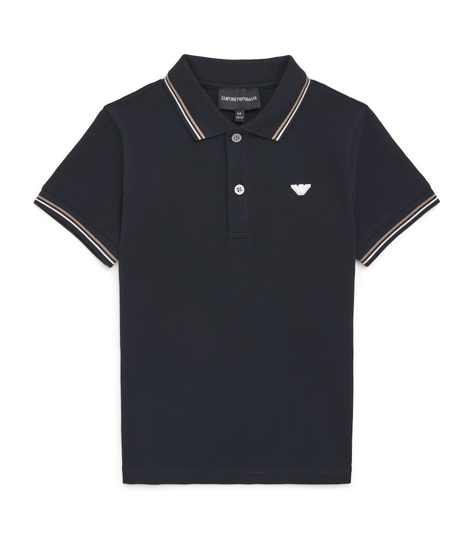 Stretch-Cotton Logo Polo Shirt (4-16 Years) ICONICO 0920 BLU NAV Image 1