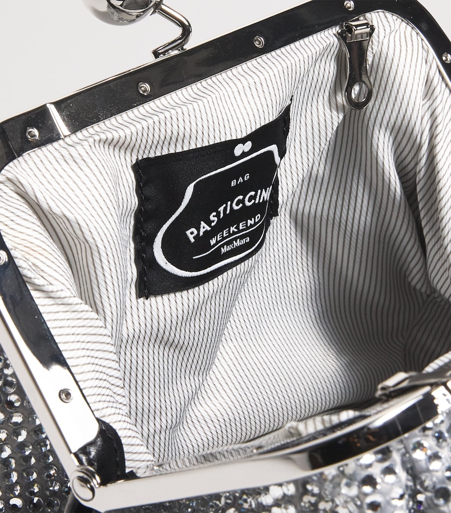 Medium Embellished Pasticcino Clutch Bag OPTICAL WHITE Image 4