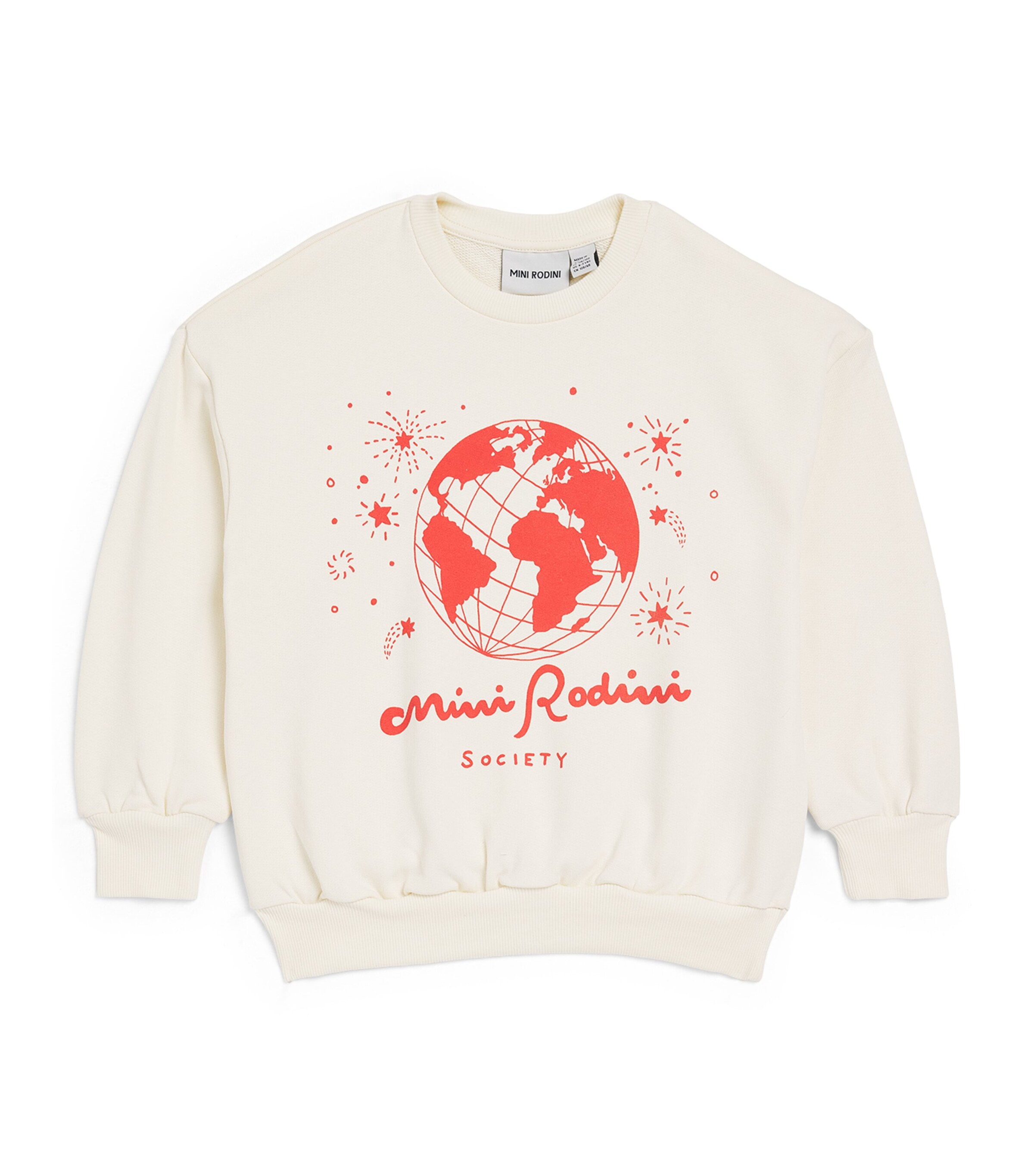 Mini Rodini Organic Cotton Rodini Society Sweatshirt (3-11 Years) Offwhite Image 1