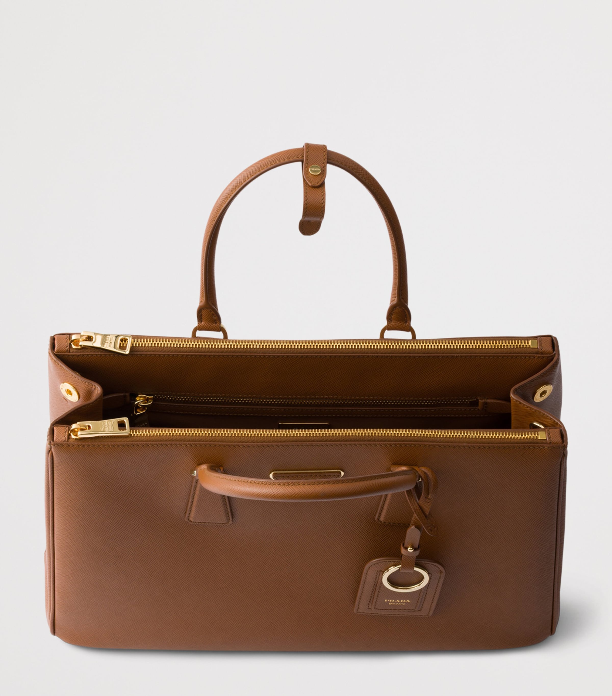 Prada Large Saffiano Leather Galleria Top-Handle Bag Brown Image 4