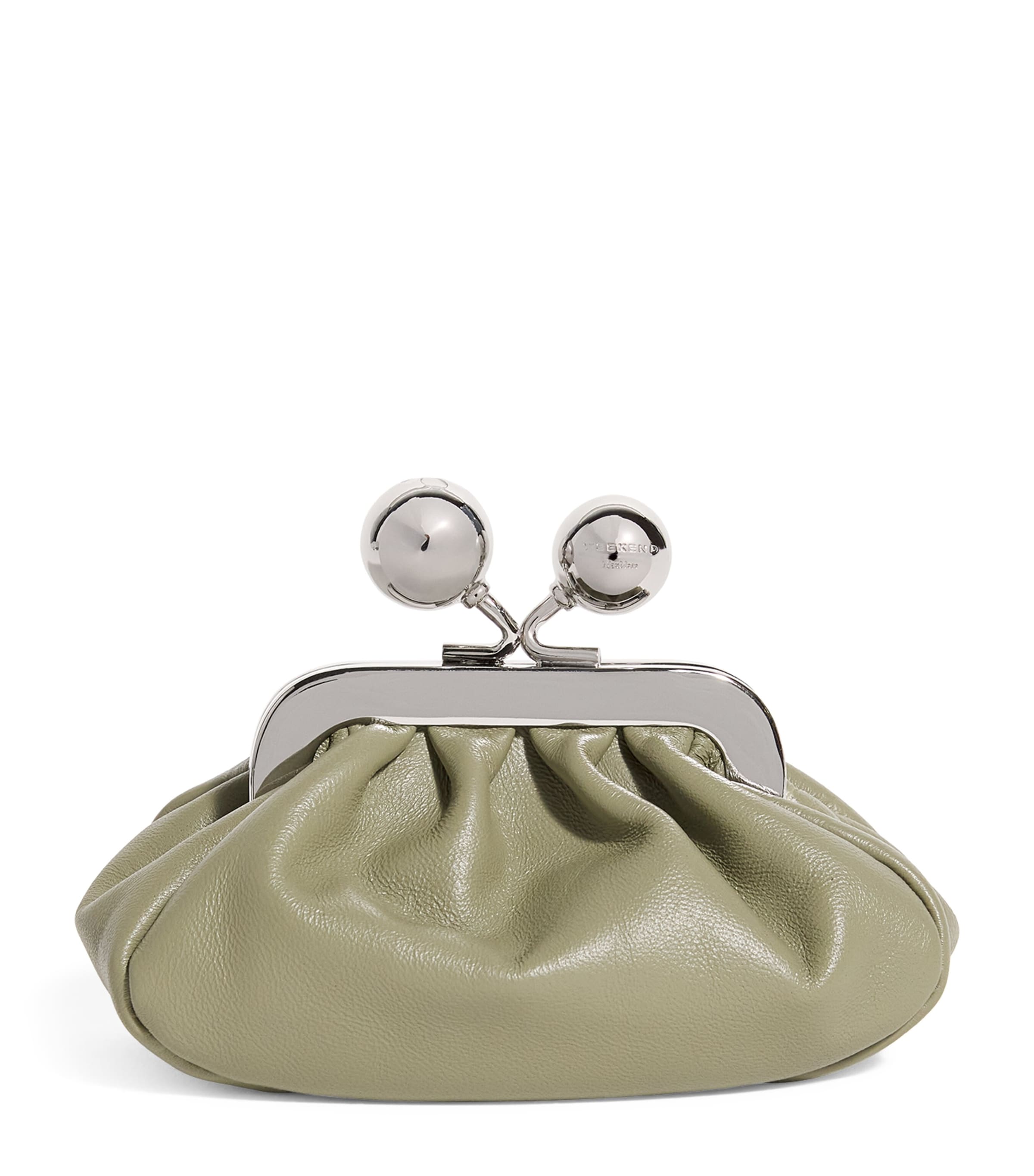 Weekend Max Mara Nappa Leather Nano Pasticcino Bag In Green