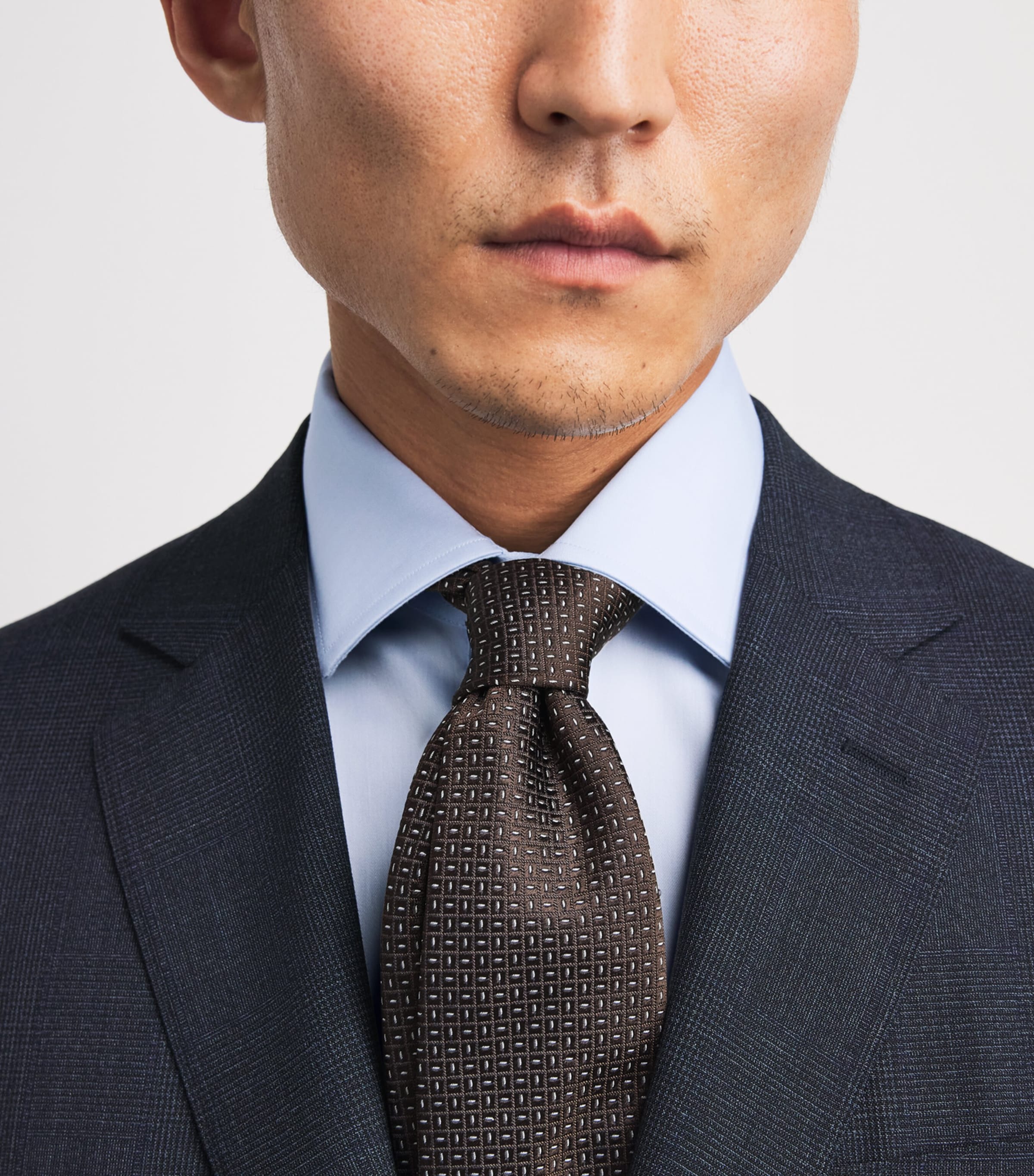 Barba Napoli Mens Cotton Twill Shirt Blue Image 3