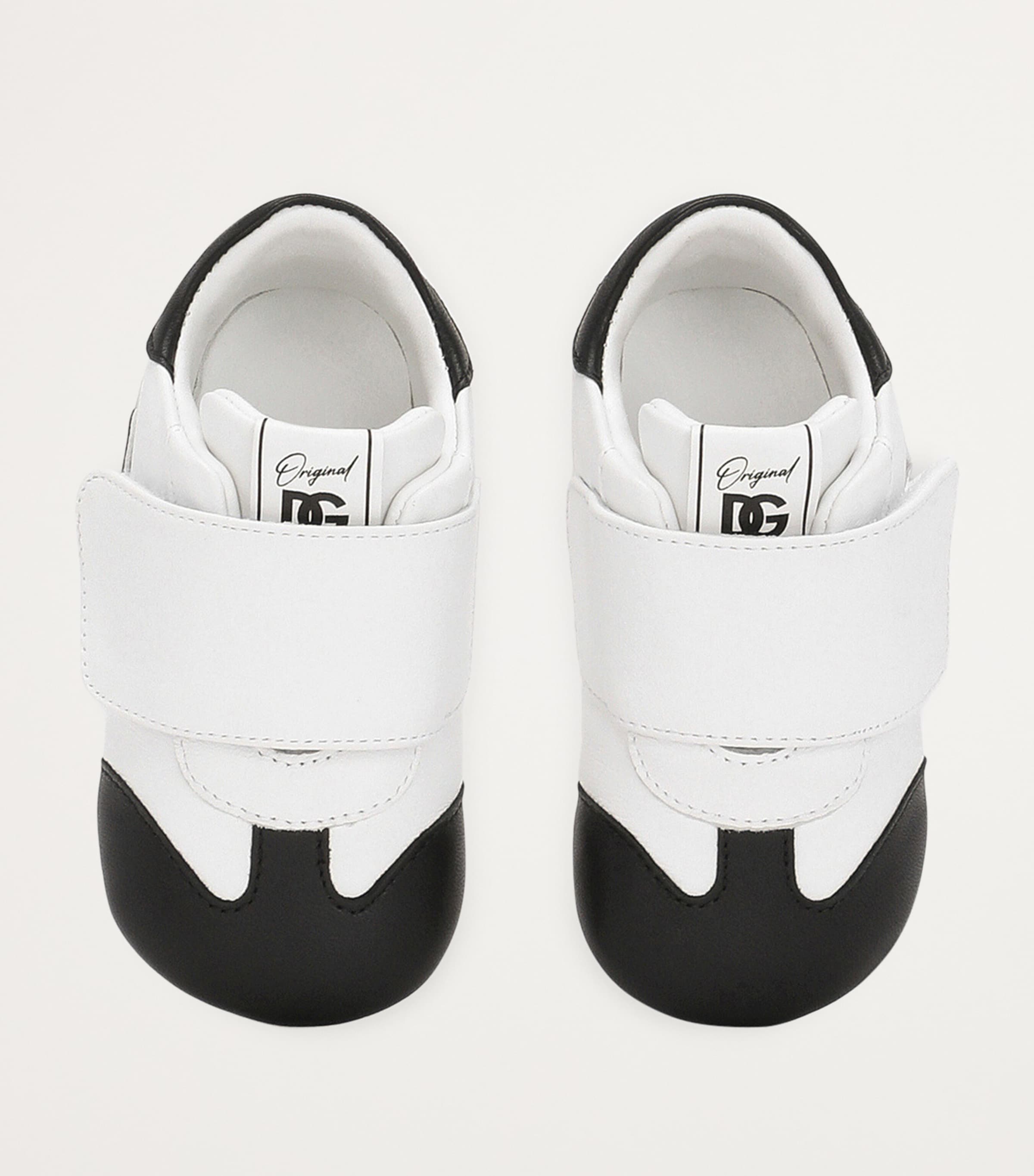 Leather Logo Low-Top Sneakers 89697-WHITE/BLACK Image 3