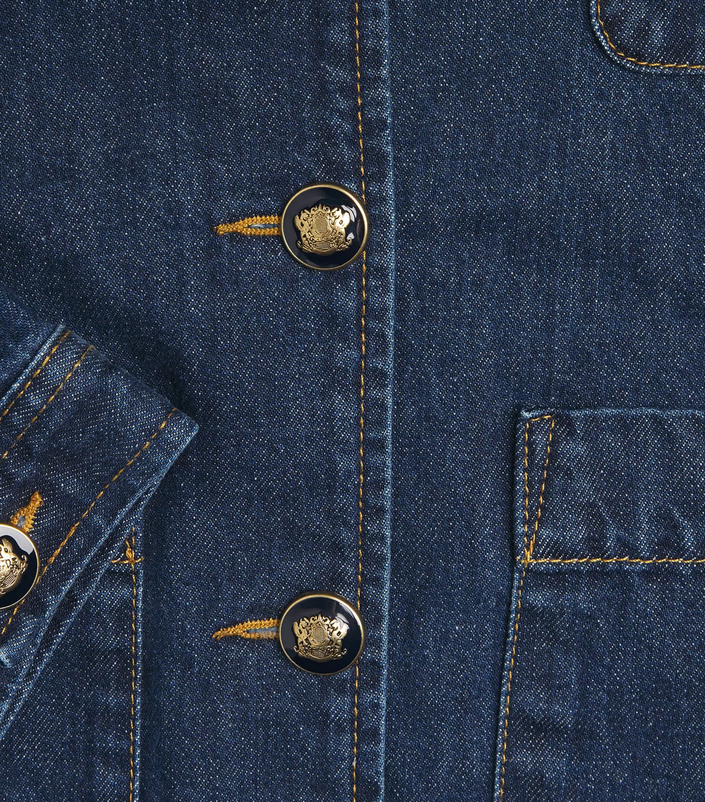 Crest-Button Denim Jacket DEEP BLUE Image 6