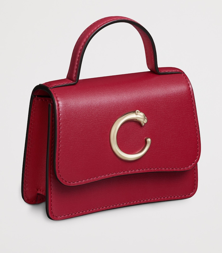 Cartier Micro Leather Panthère de Cartier Top-Handle Bag Cherry Red Image 5