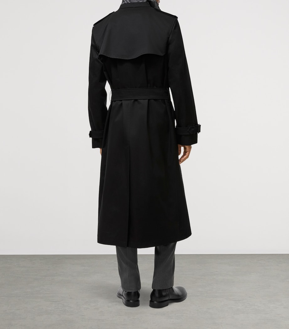 Burberry Mens Hoxton Long Trench Coat Black Image 4