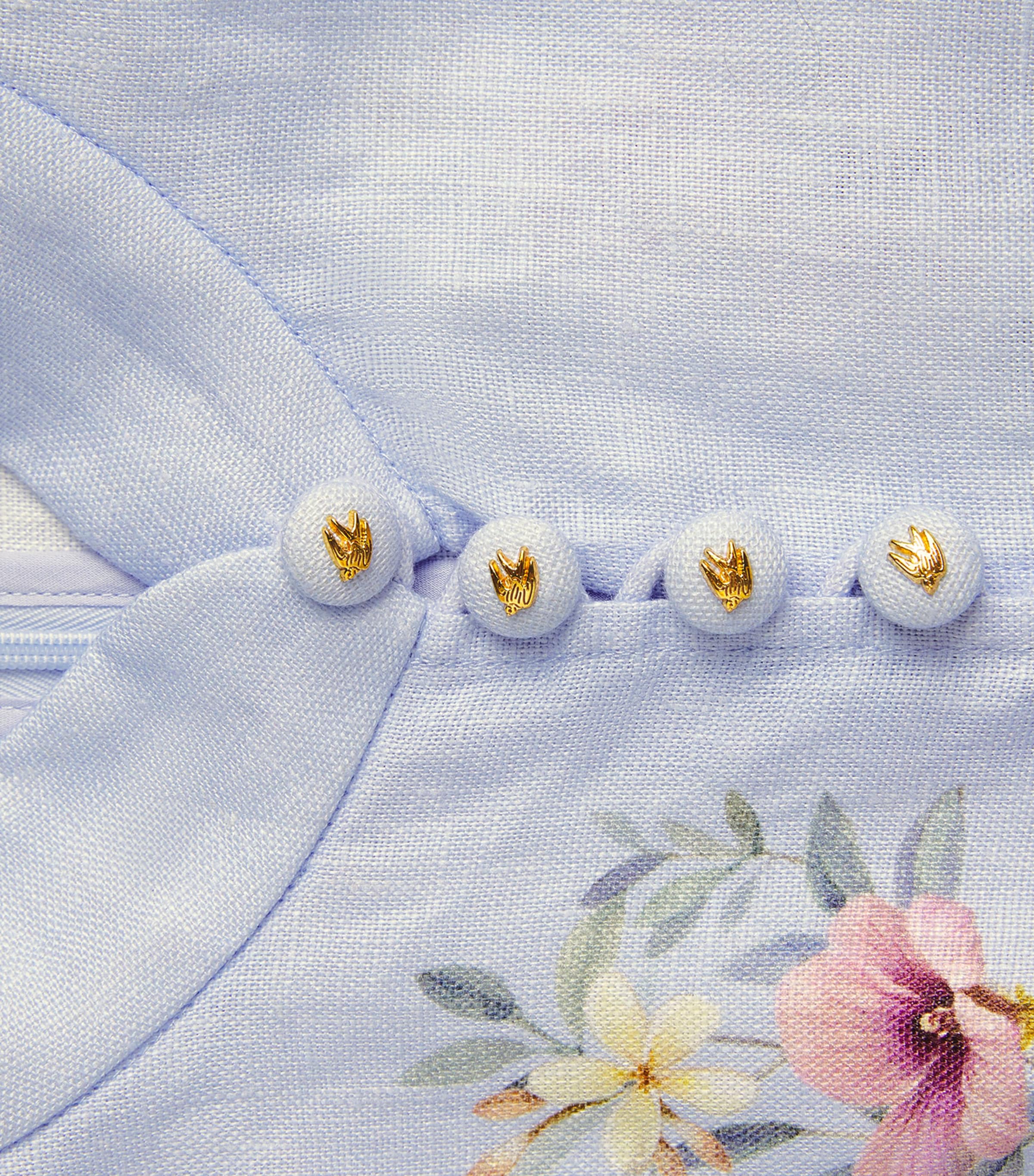 Linen Rebellion Floral Mini Dress BLAV BLUE AVIARY Image 5