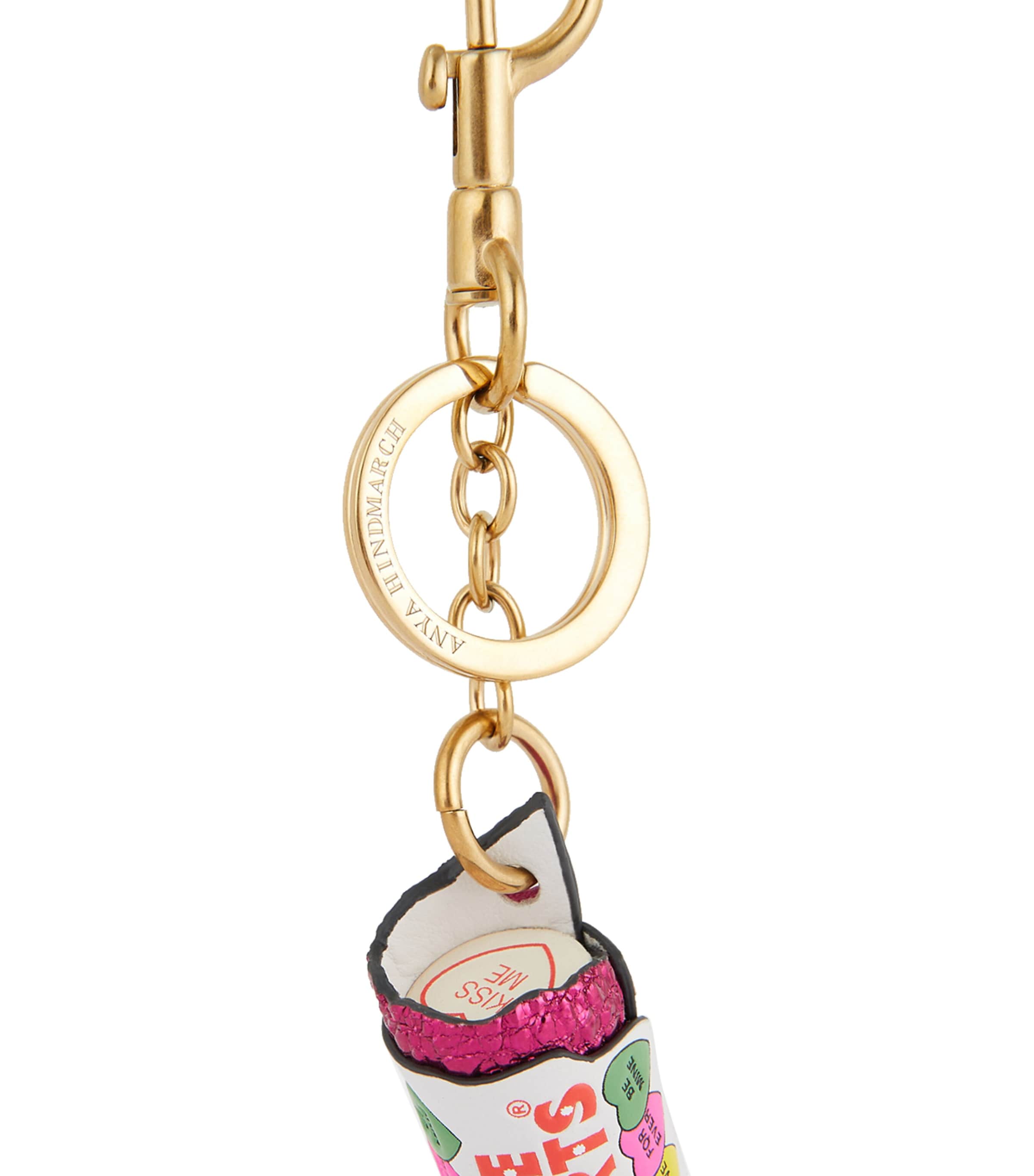 Anya Hindmarch x Love Hearts Leather Key Charm Optic White Image 3