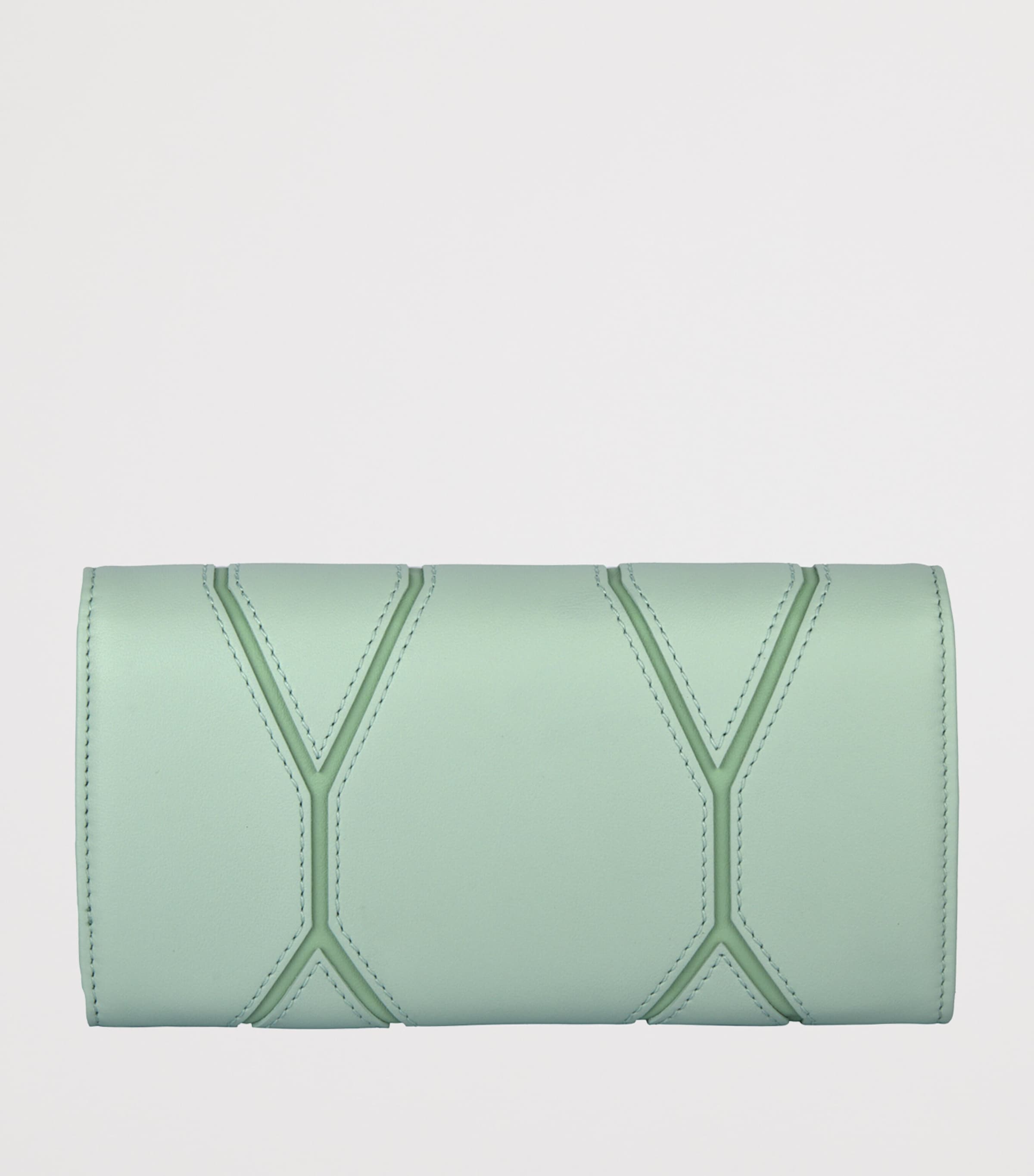 Leather Diamond Continental Wallet GREEN Image 2